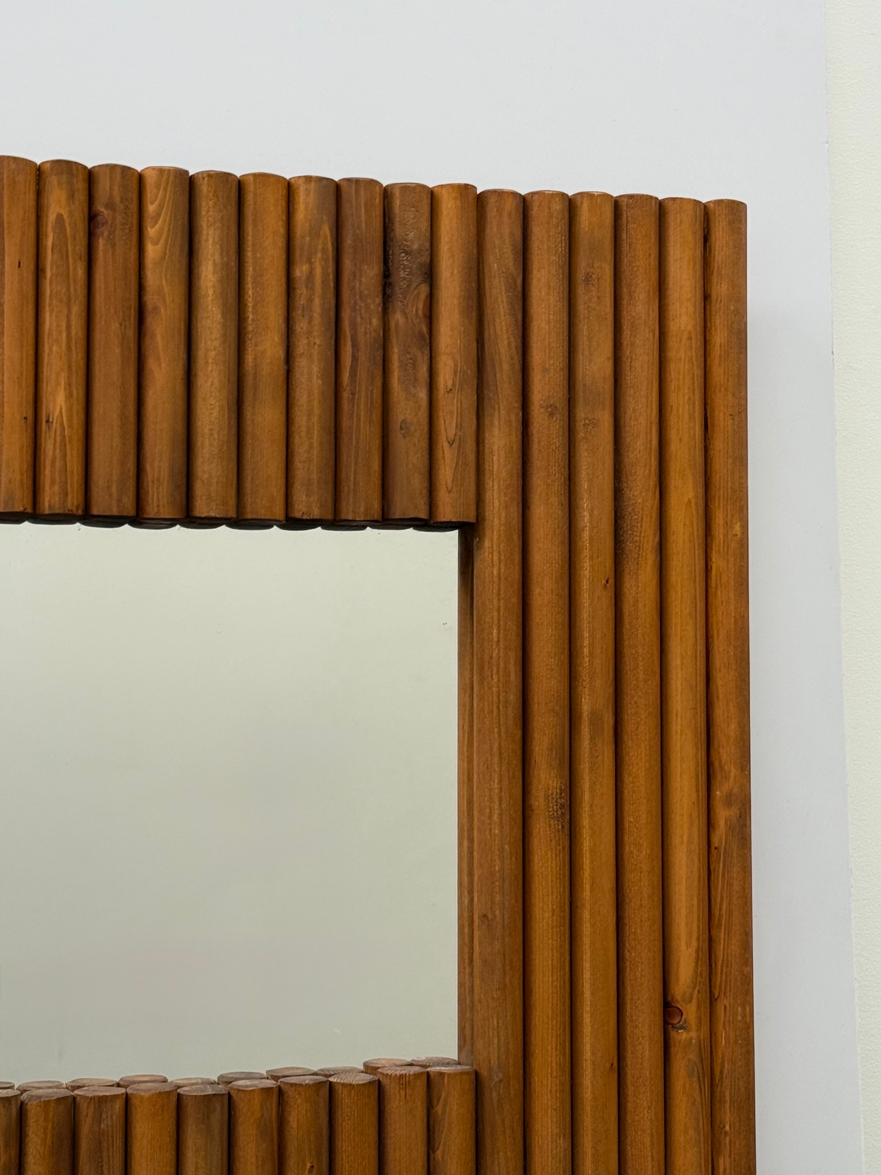 Large Italian Pencil Reed Bamboo Mirror