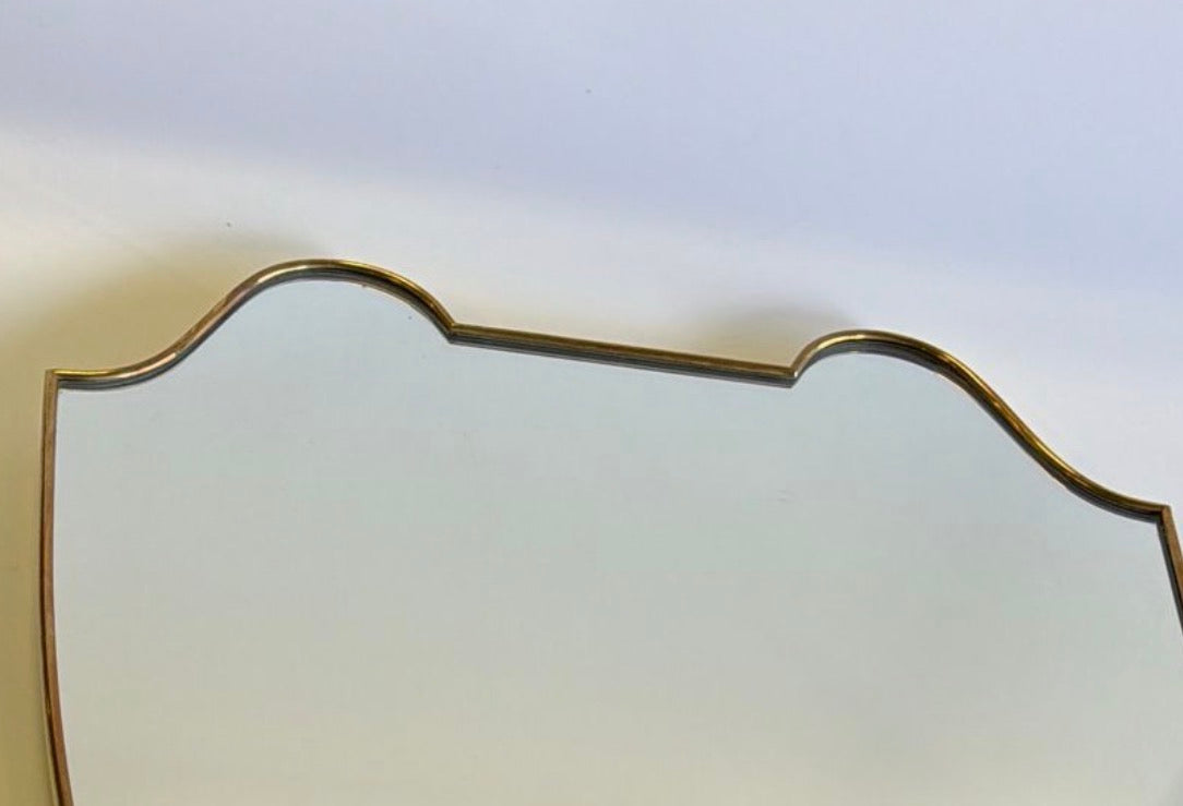 PRE-ORDER: Vintage Italian Brass Shield Mirror