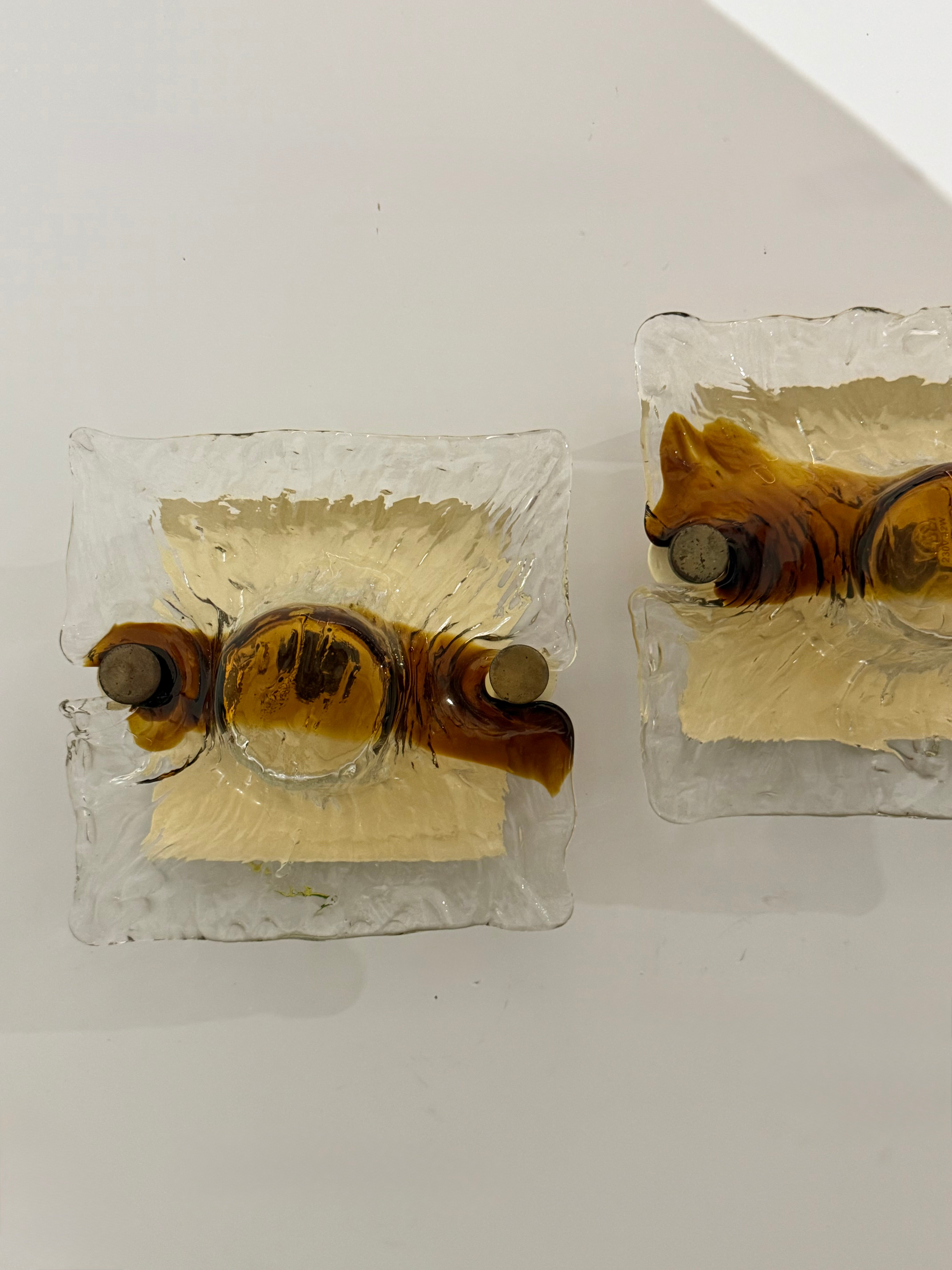 Pair of Murano Wall Lights by Toni Zuccheri for Venini