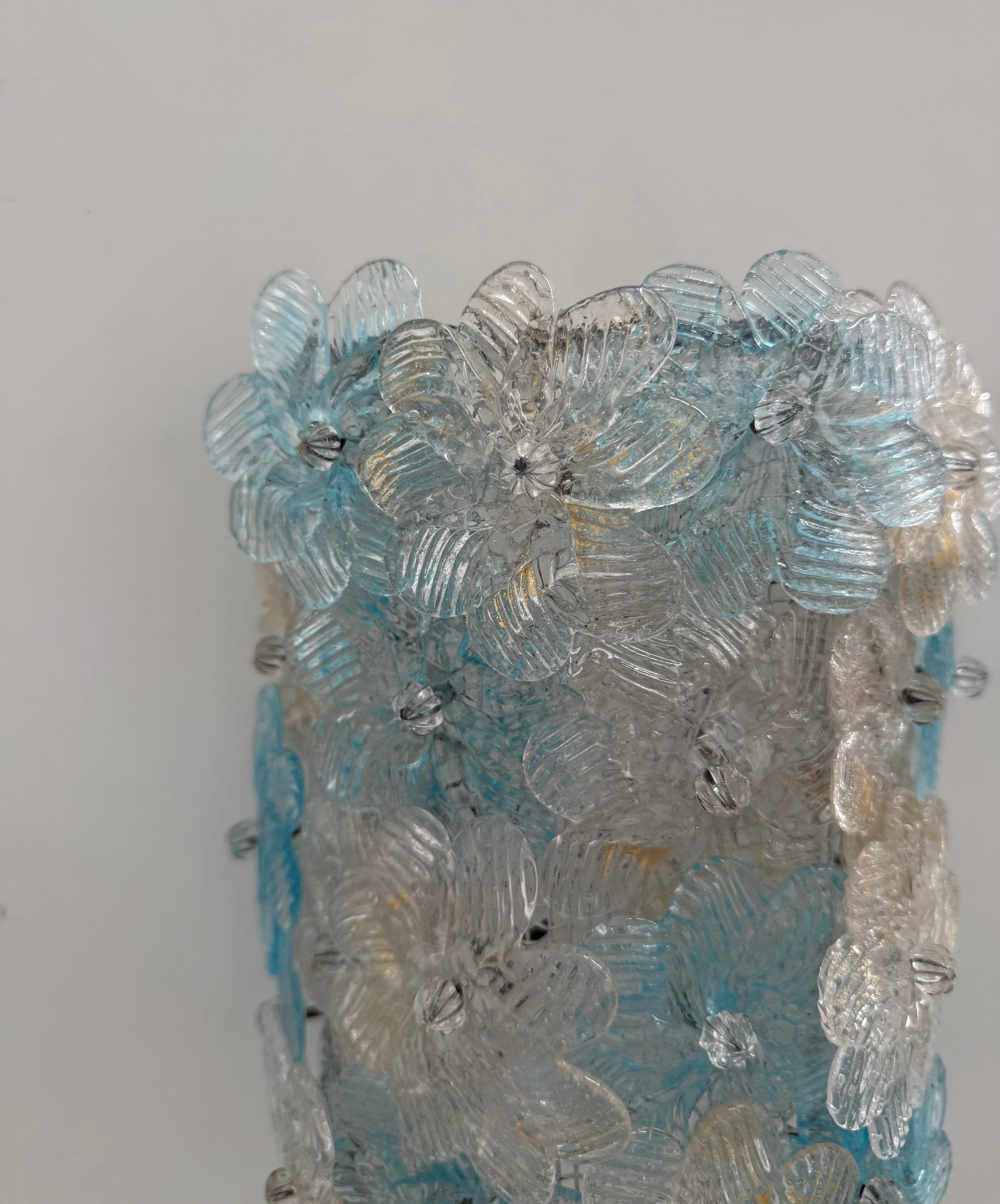 Pair of Murano Flower Wall Lights by Seguso