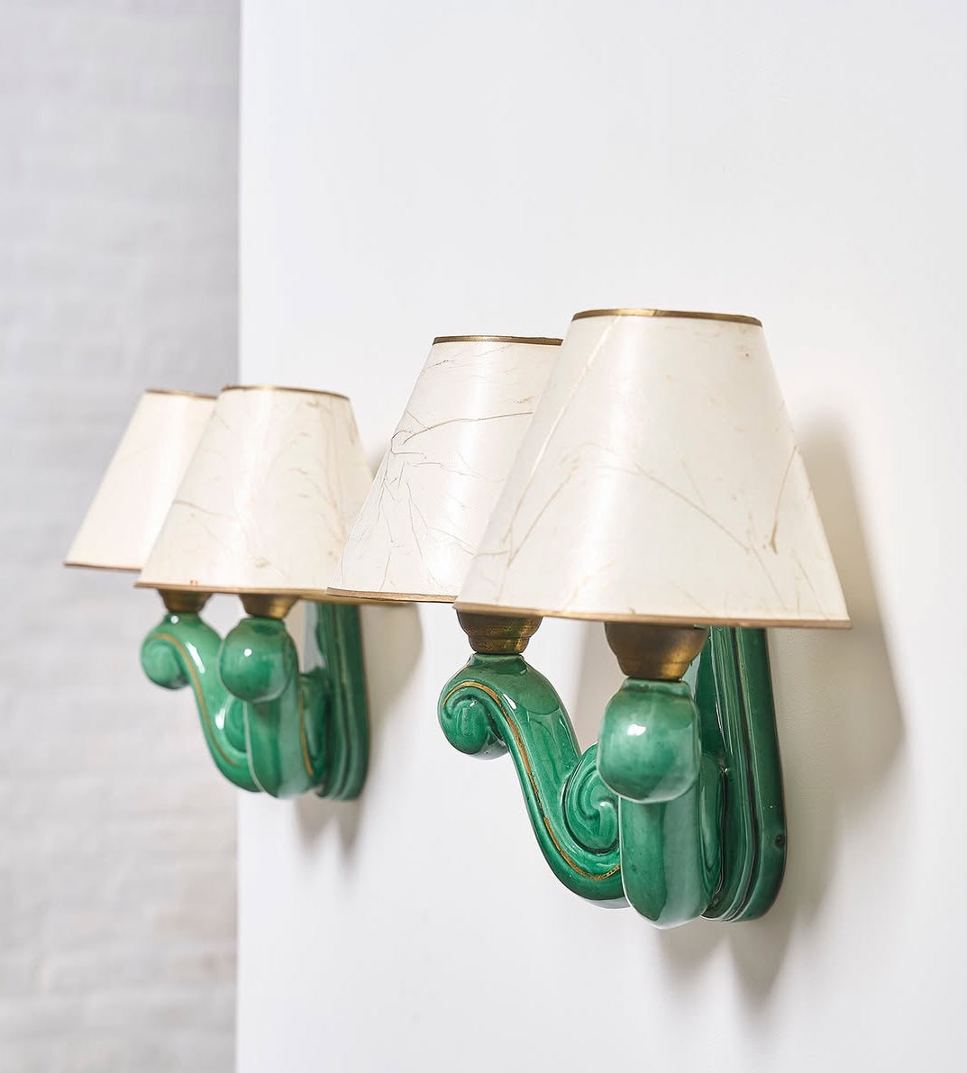Pair of 1950’s French Ceramic Wall Lights