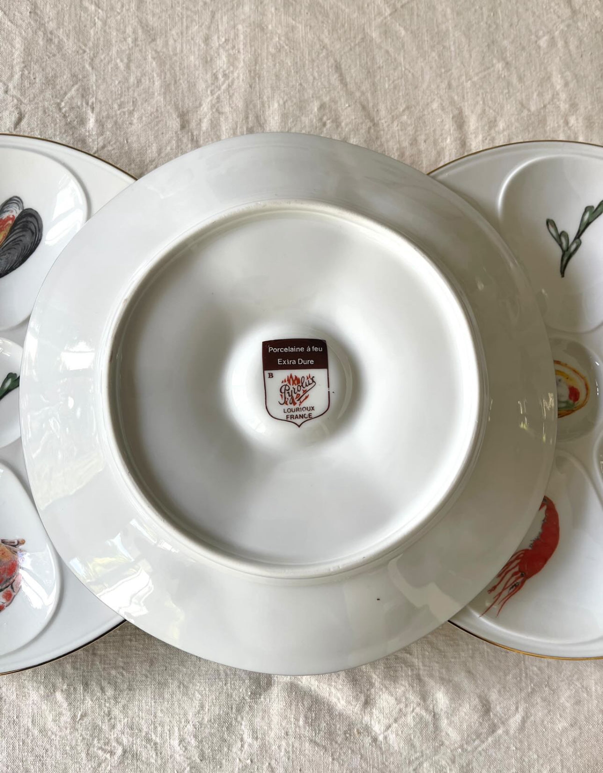 Vintage French Porcelain Oyster Plates - 2 Available