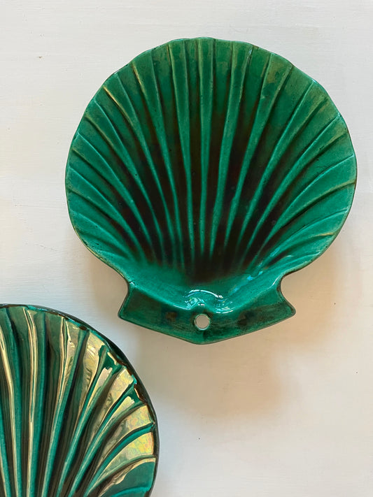 Vintage French Ceramic Shell Bowl