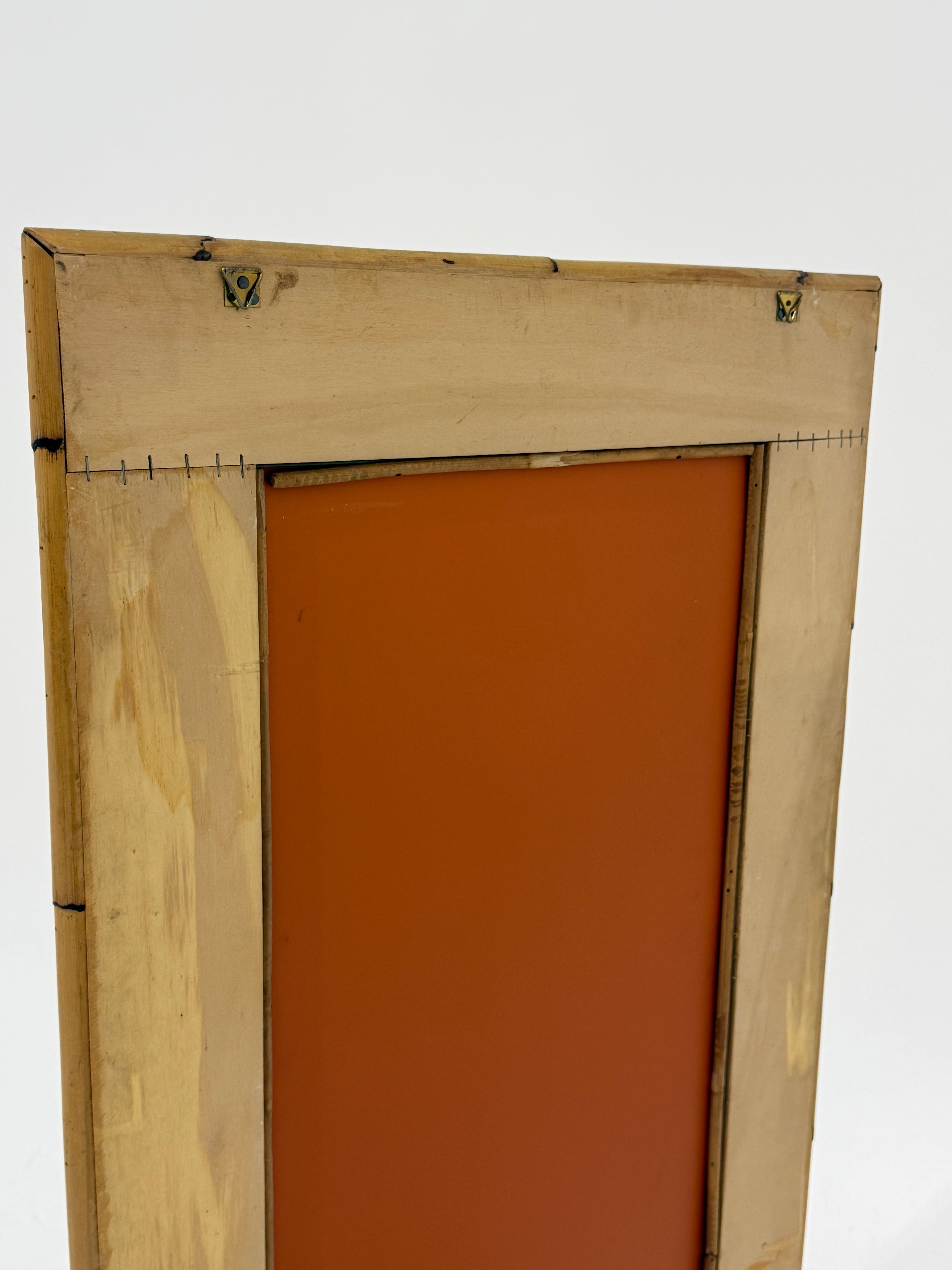 1960s Bamboo & Rattan Rectangular Mirror by Dal Vera