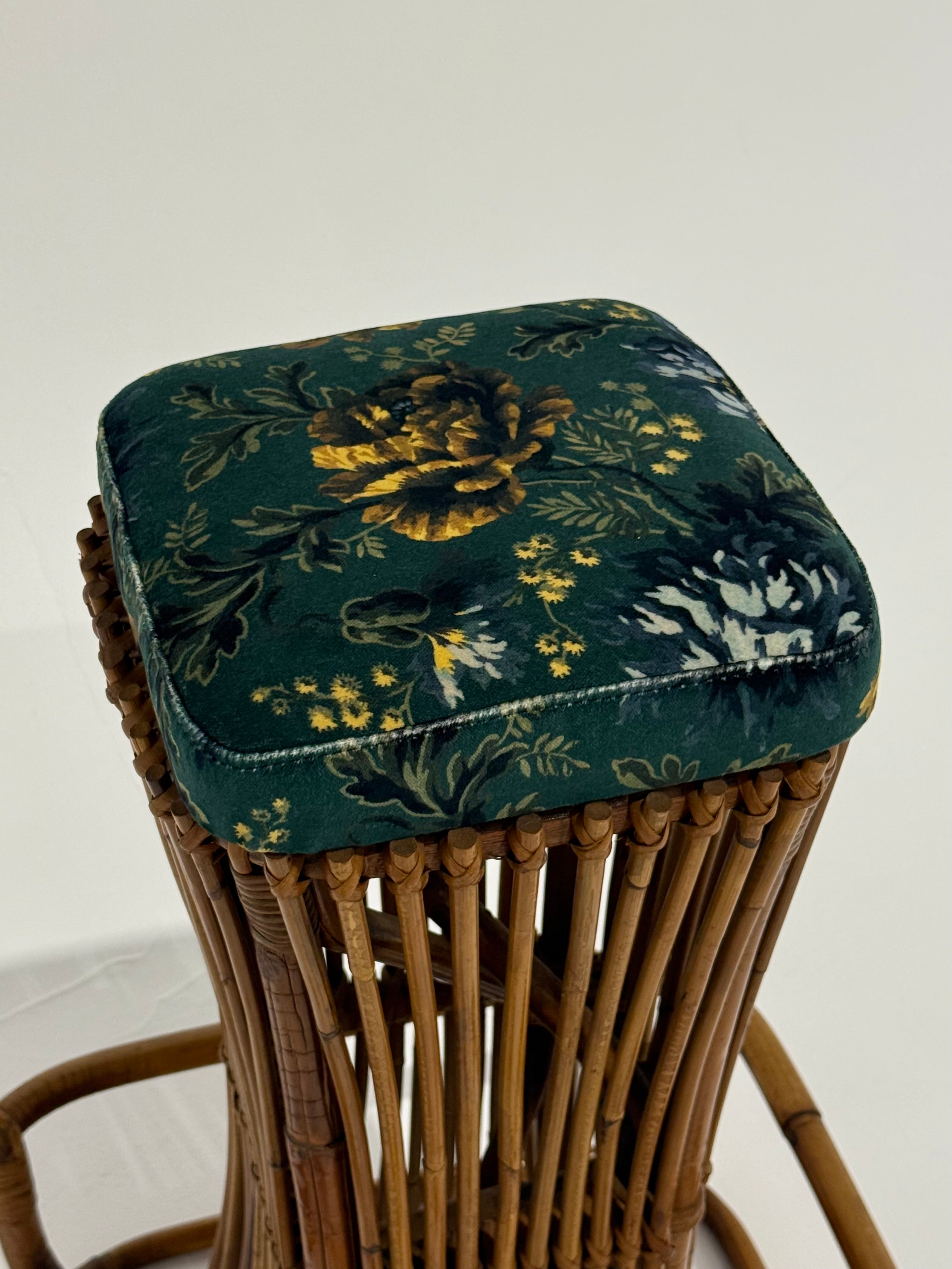 Italian Bamboo Bar Stool by Bonacina - Two Available
