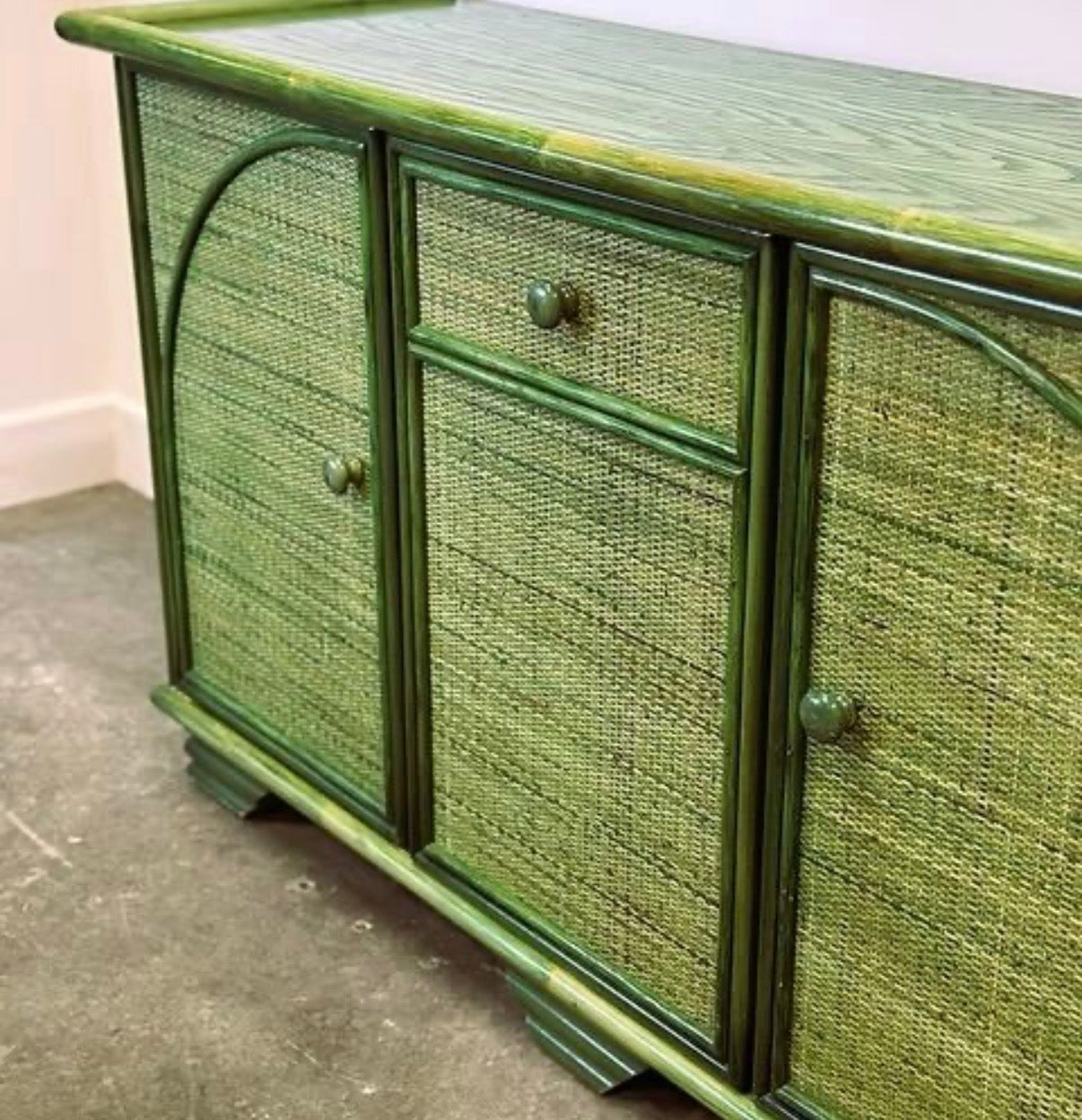 PRE ORDER: Vintage French Bamboo Sideboard by Maugrion