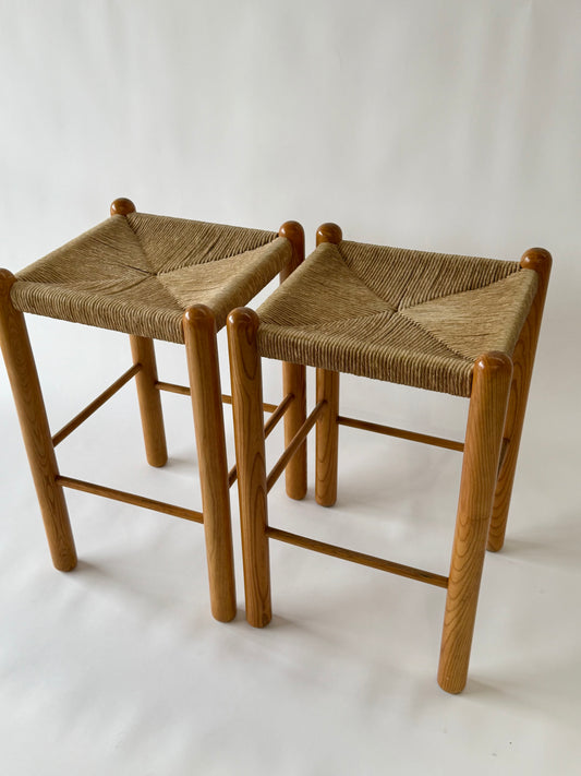 Vintage Rush Stool In The Style Of Perriand - Two Available