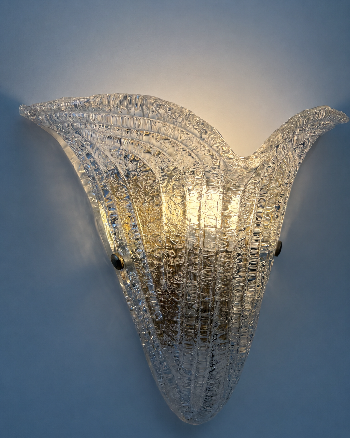 Pair of Vintage Murano Scalloped Wall Lights