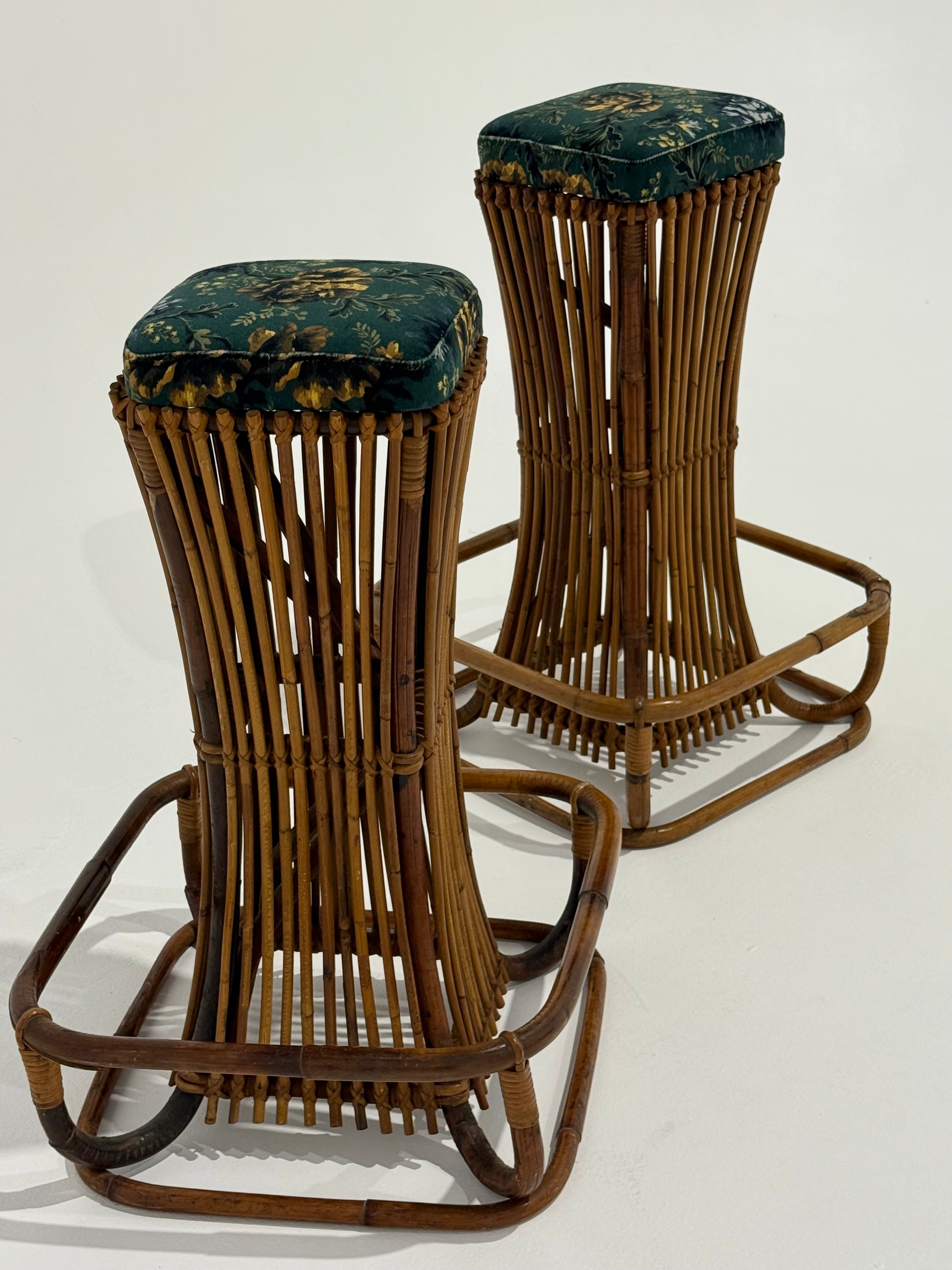 Italian Bamboo Bar Stool by Bonacina - Two Available