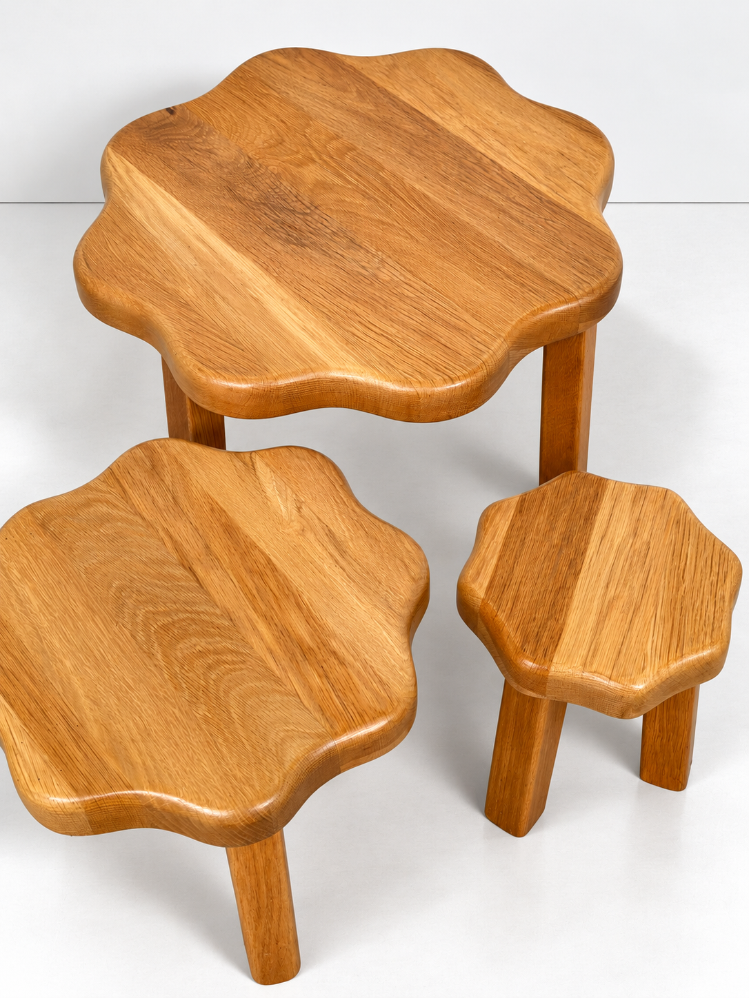 PRE-ORDER: Trio of 1970’s Oak Nesting Tables