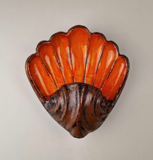 Large French Ceramic Shell Wall Light