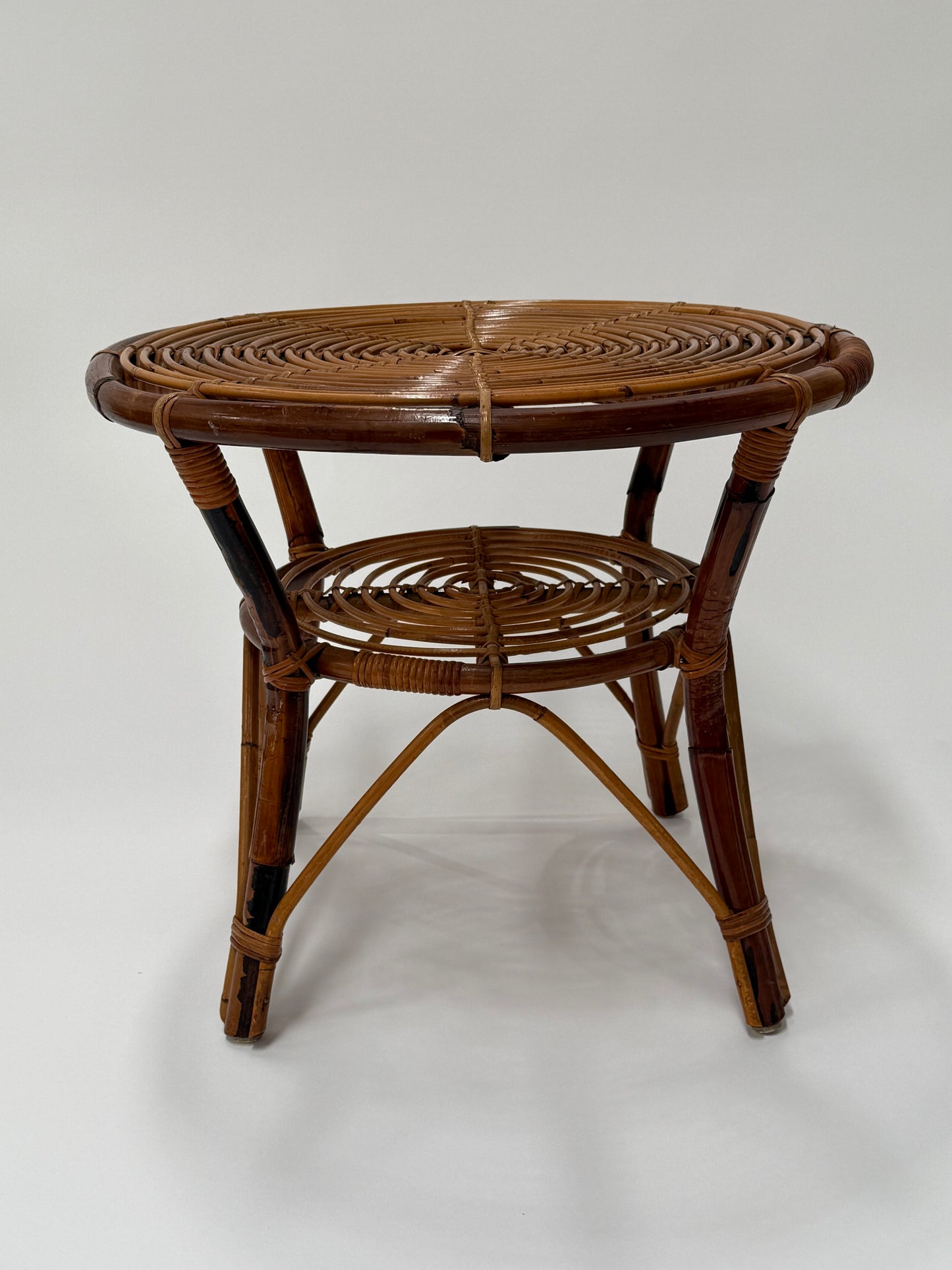 Italian Bamboo Coffee Table by Tito Agnoli