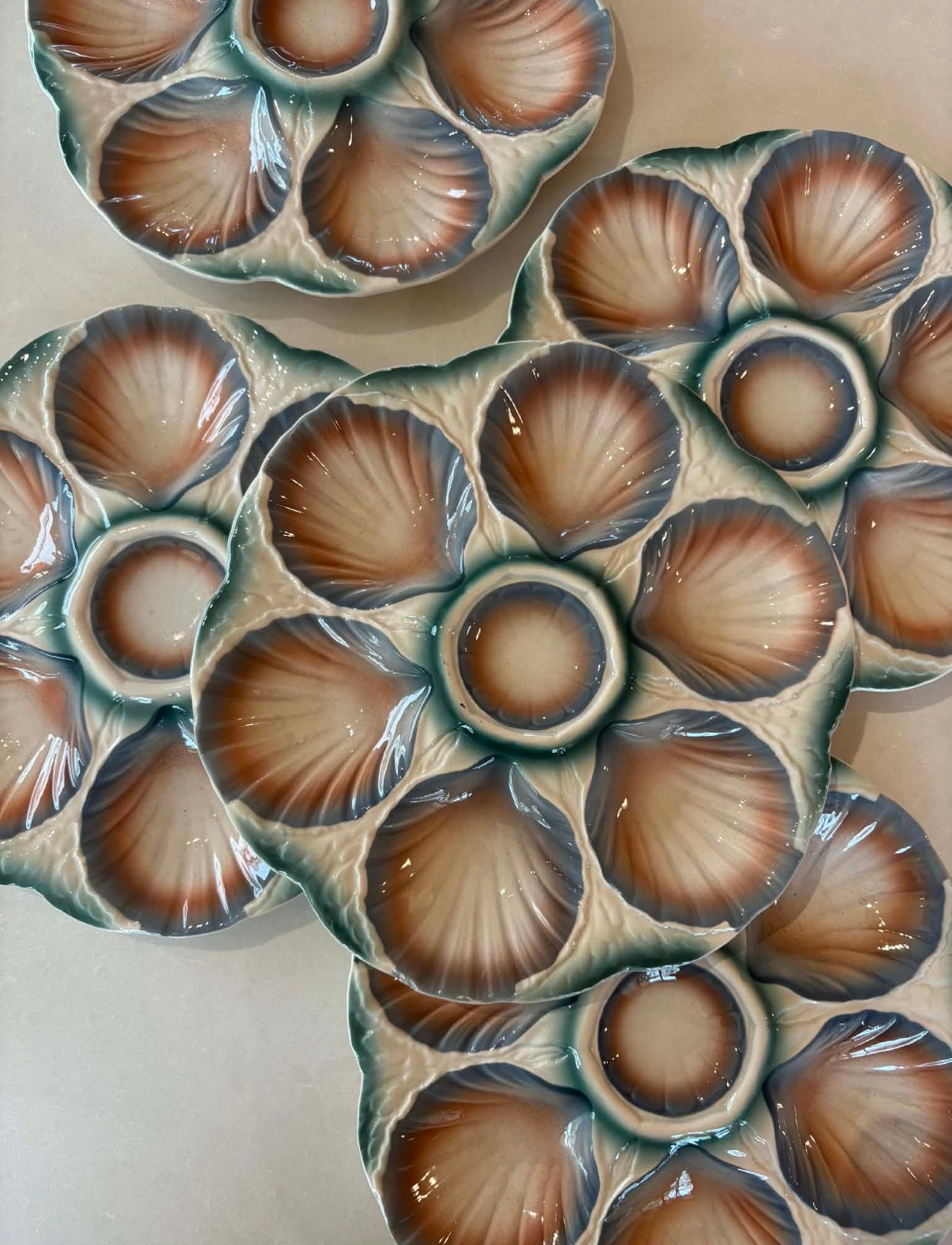Vintage French Oyster Plate by Sarreguemines - 3 Available