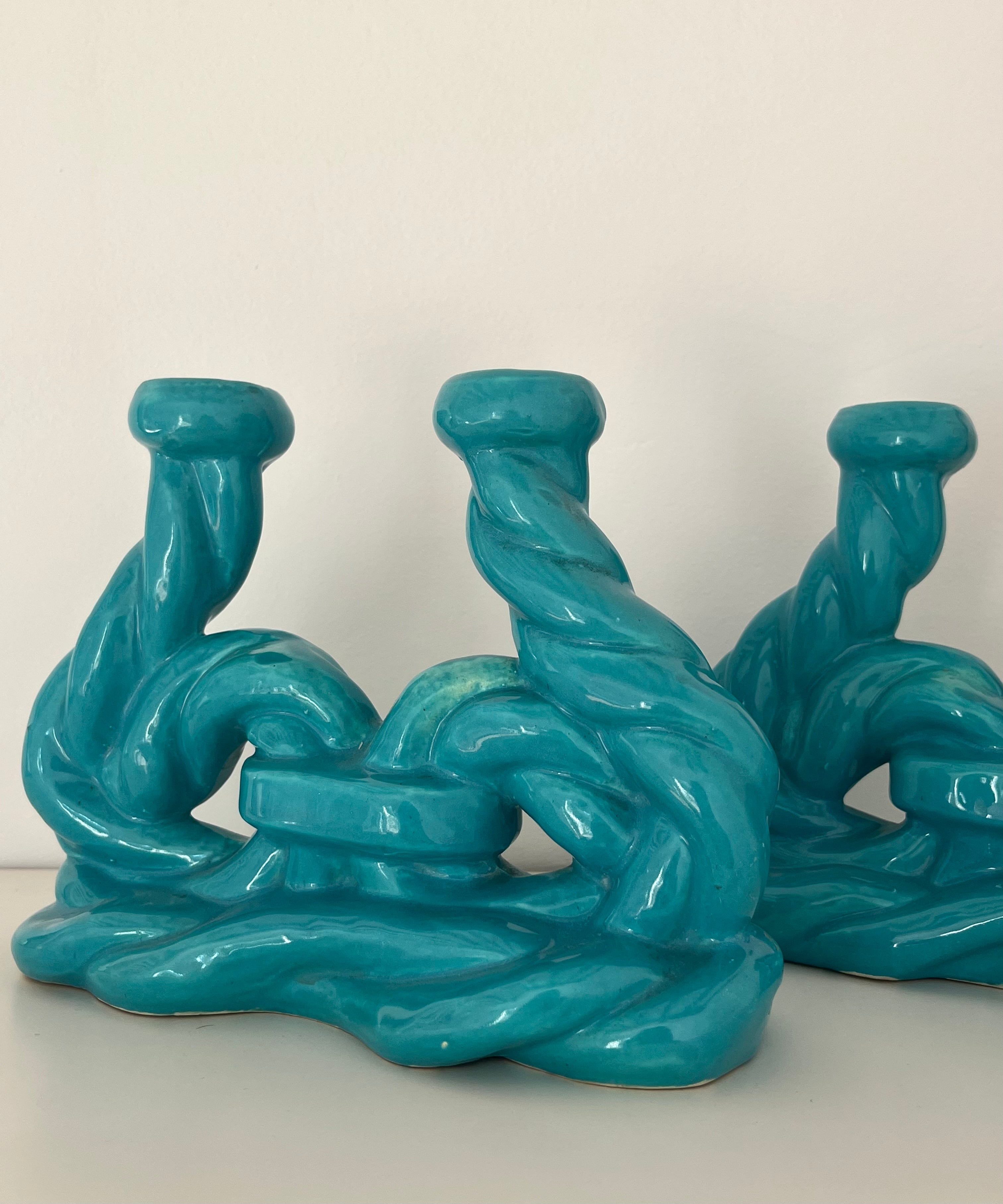 French Ceramic Candle Holder - Two Available