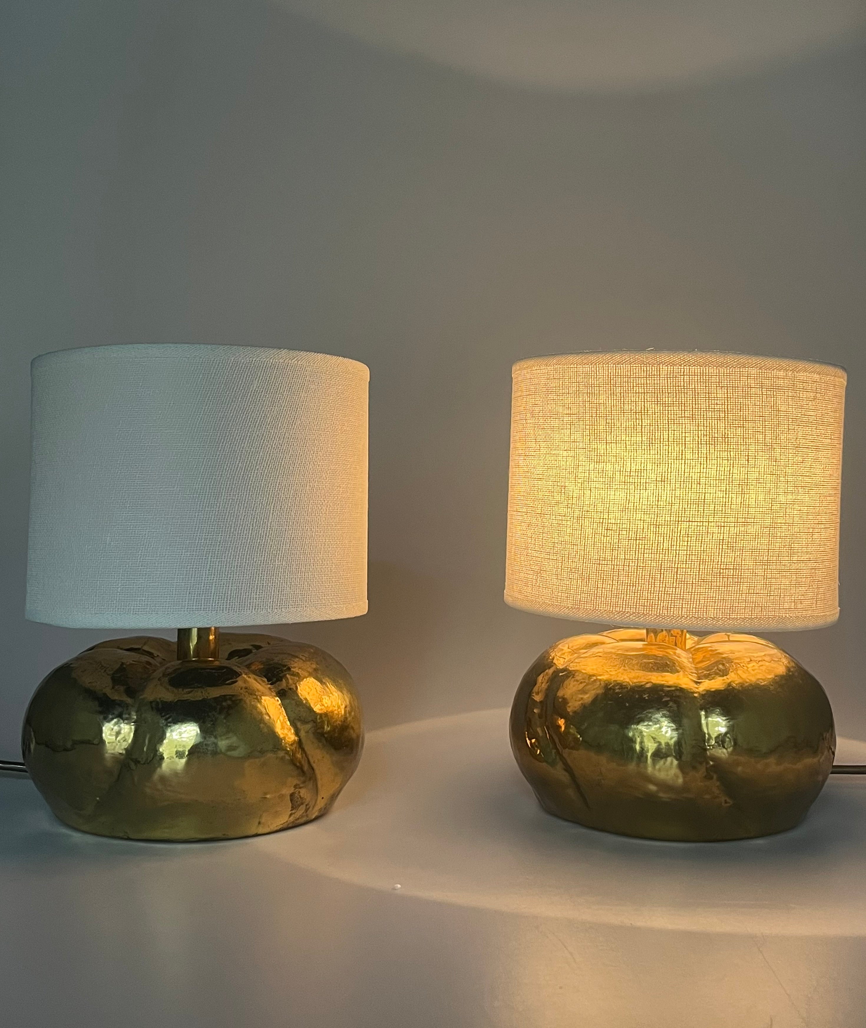 Pair of 1970’s Italian Brass Table Lamps