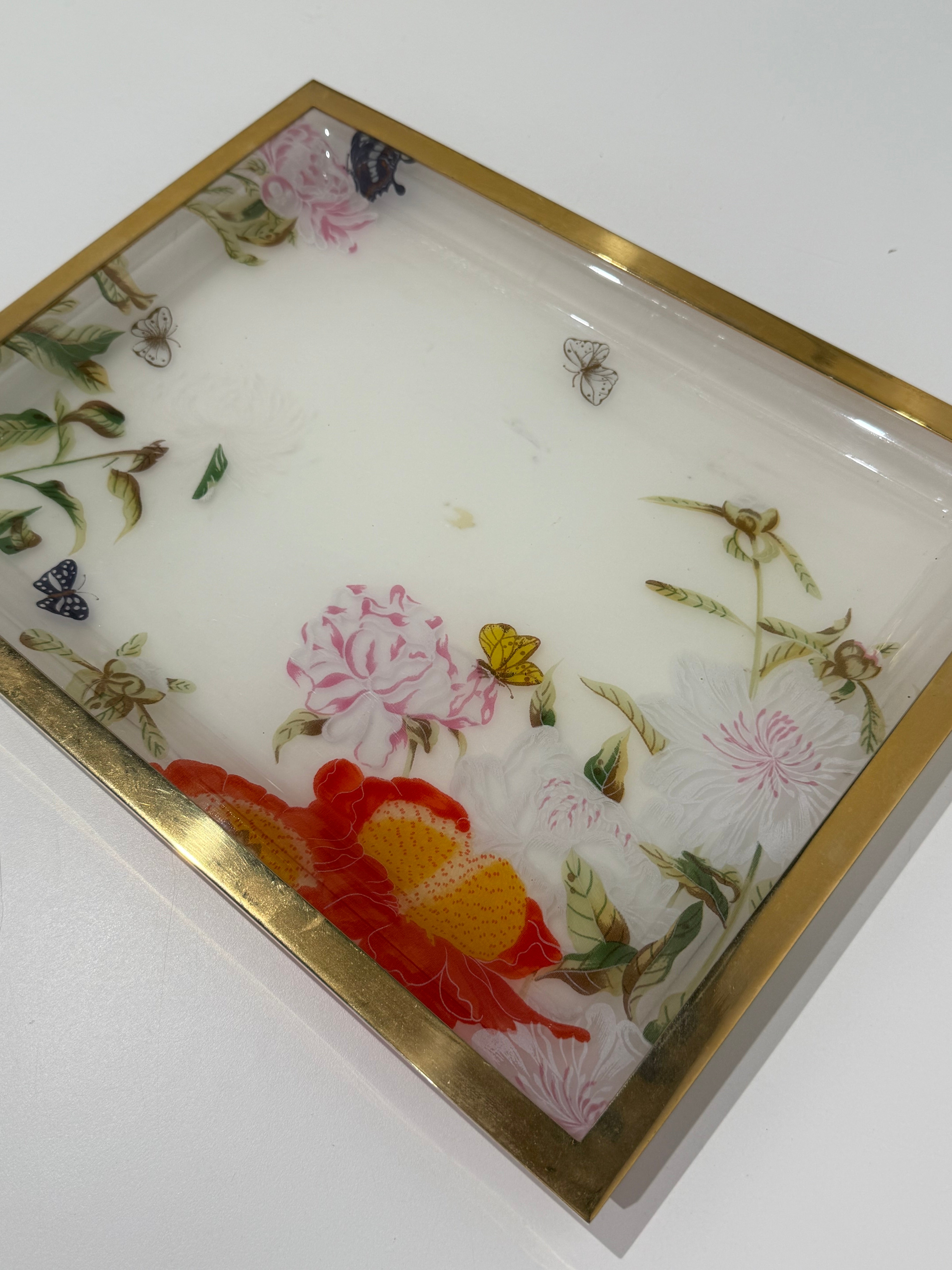 Italian Floral Perspex Tray