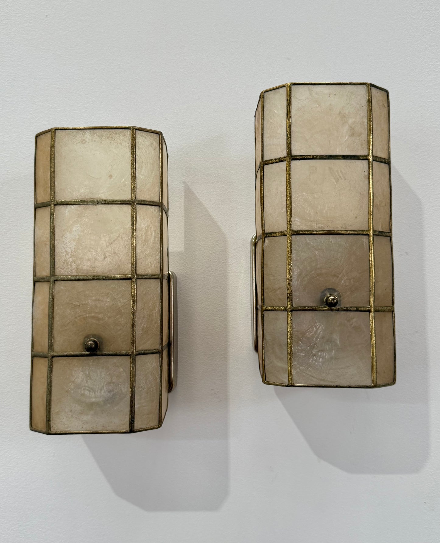Pair of Mother of Pearl Wall Lights