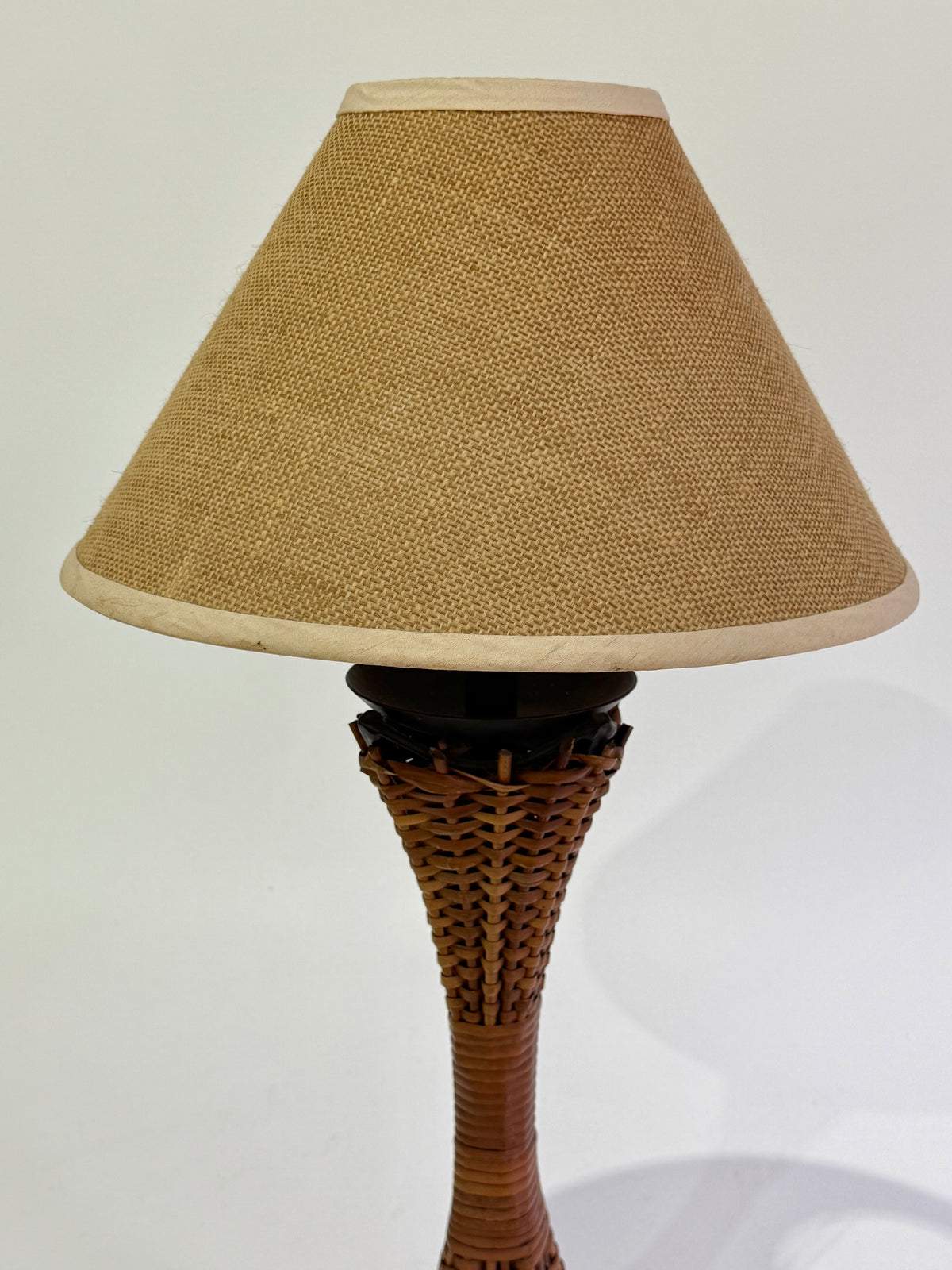 Large Vintage Wicker Lamp