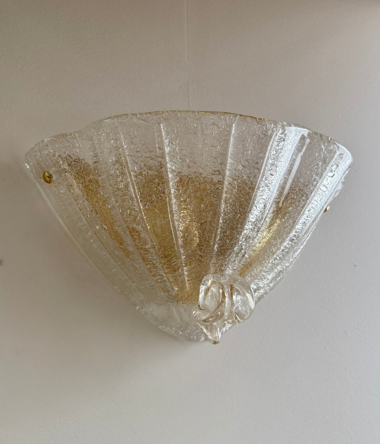 Pair of Murano Glass Shell Wall Lights