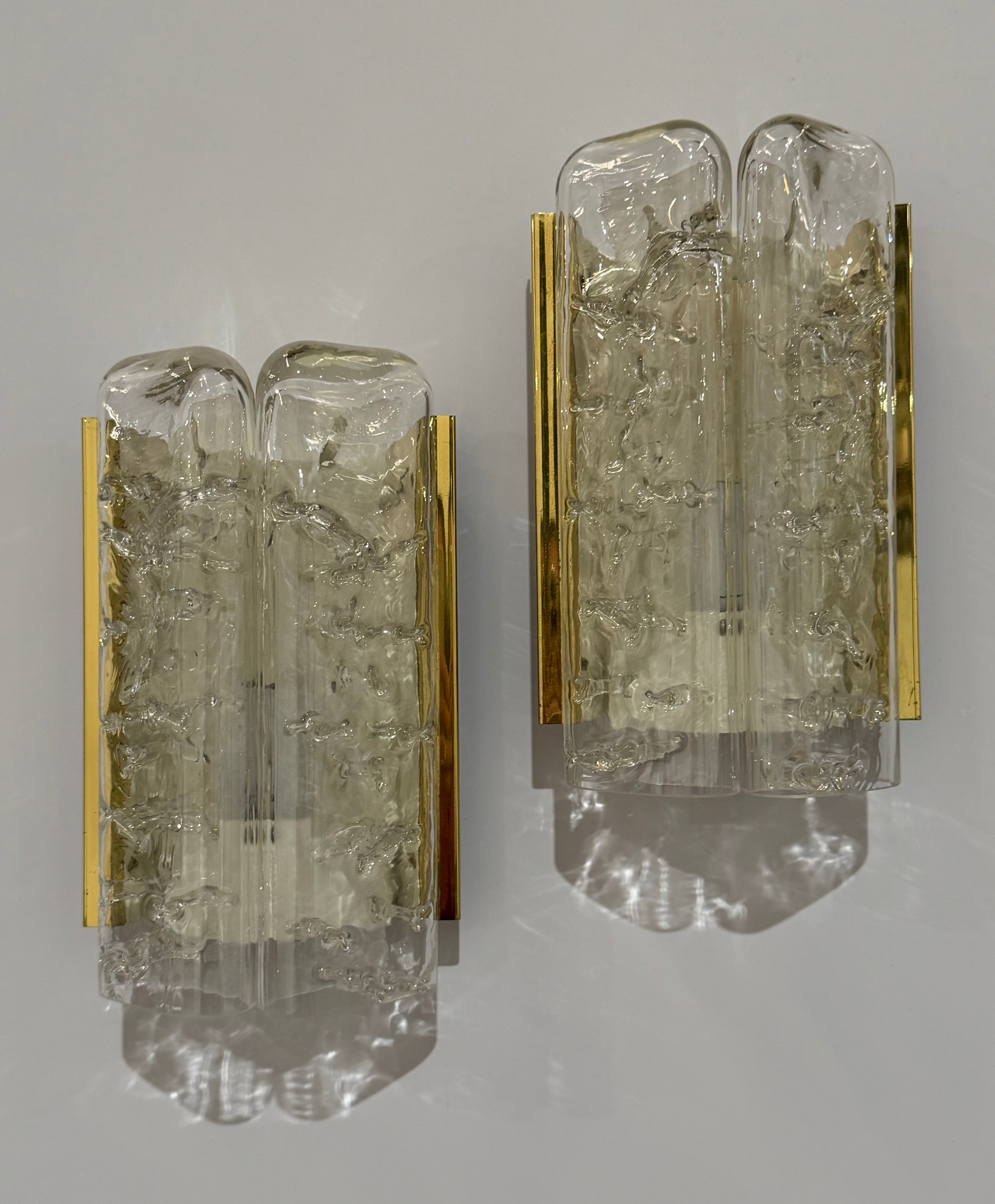 Pair of Murano Glass Wall Lights by Doria Leuchten