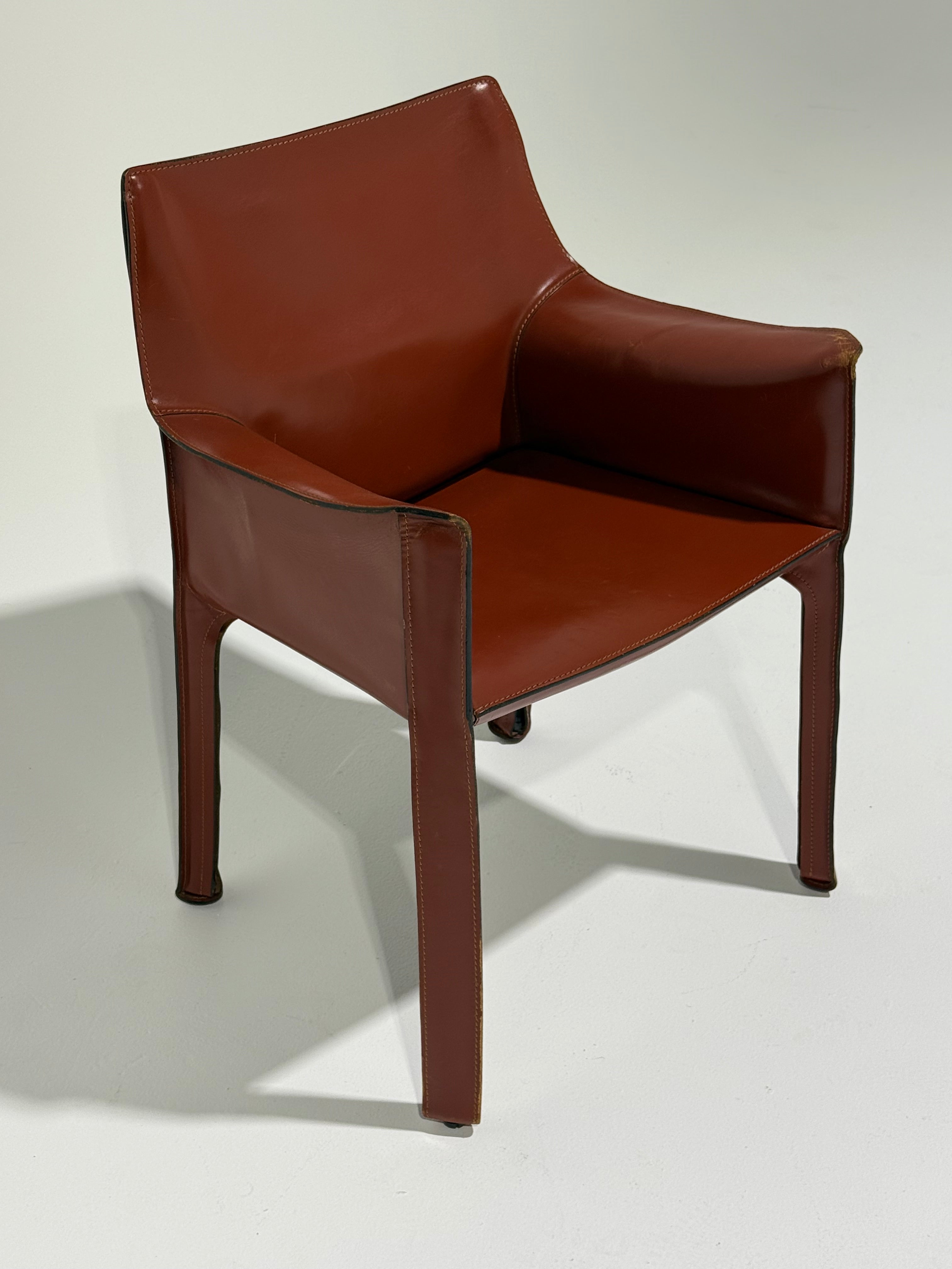 Leather CAB 413 Chair by Mario Bellini for Cassina