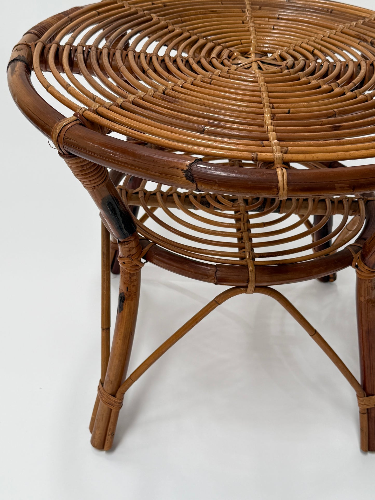 Italian Bamboo Coffee Table by Tito Agnoli