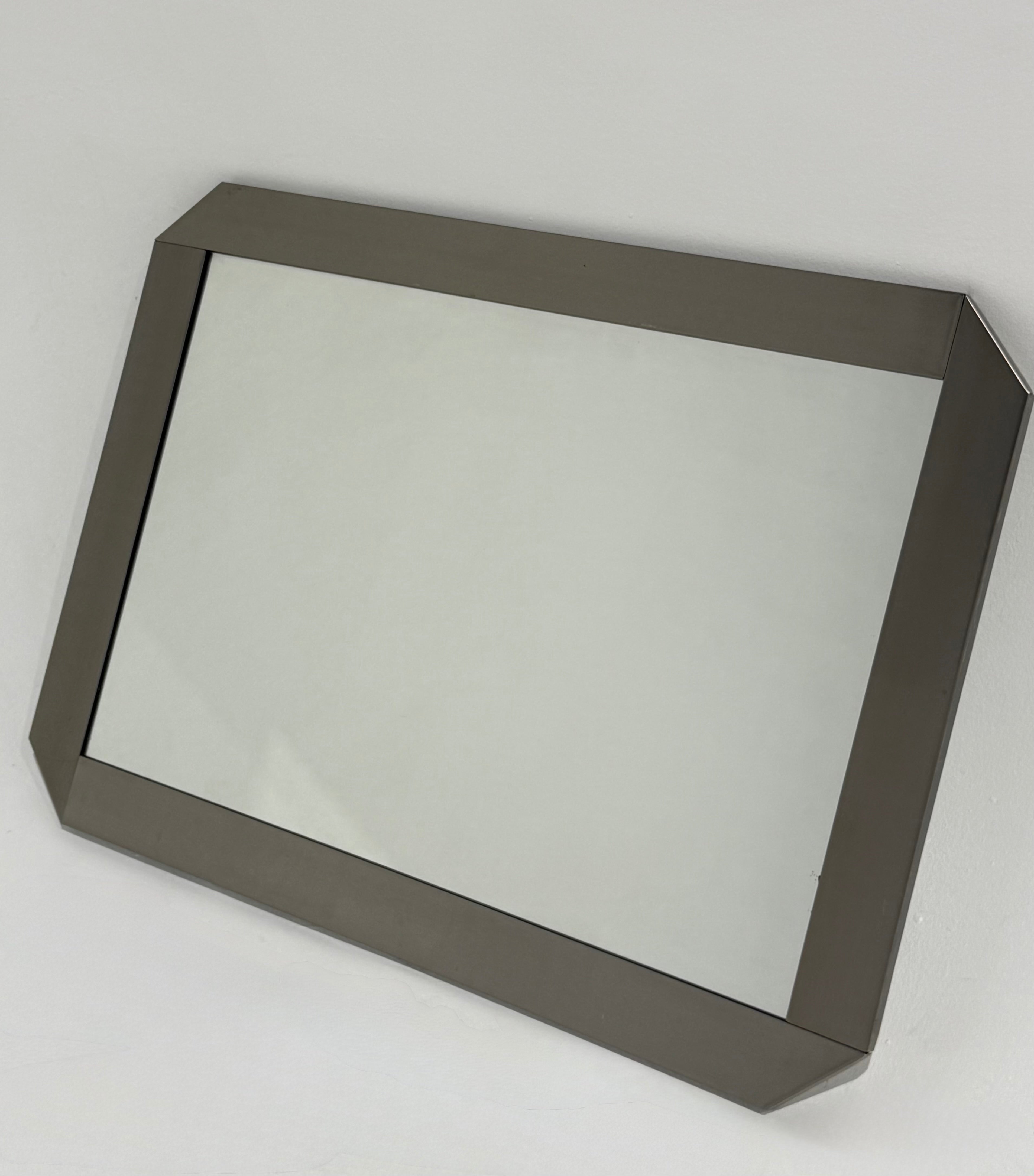 Italian Stainless Steel Mirror by Valenti, 1970s