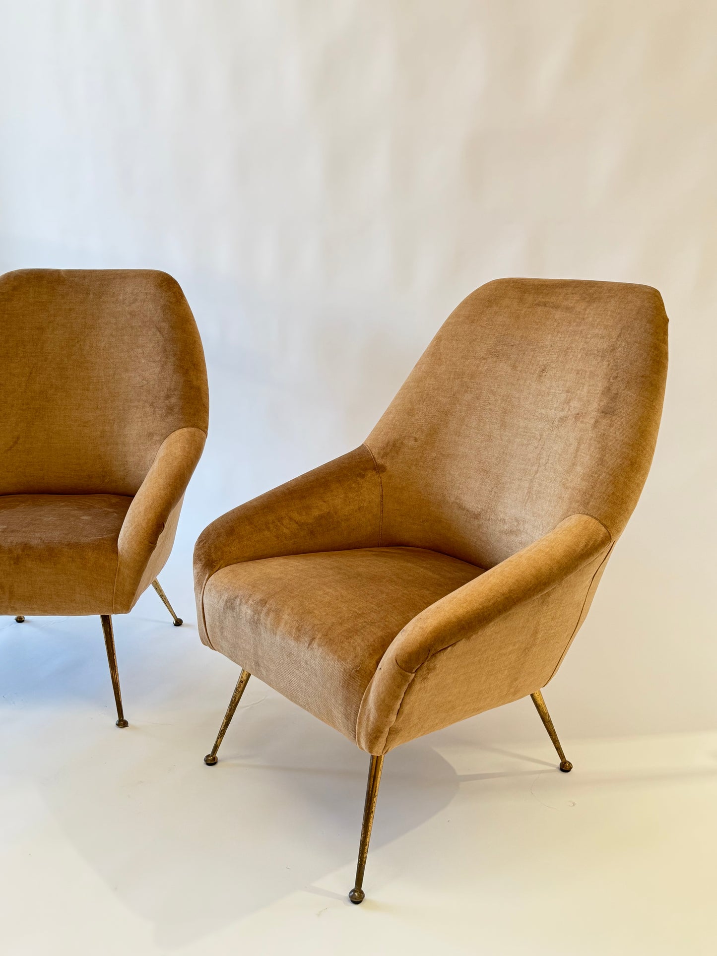 1960’s Italian Velvet Arm Chair - Two Available