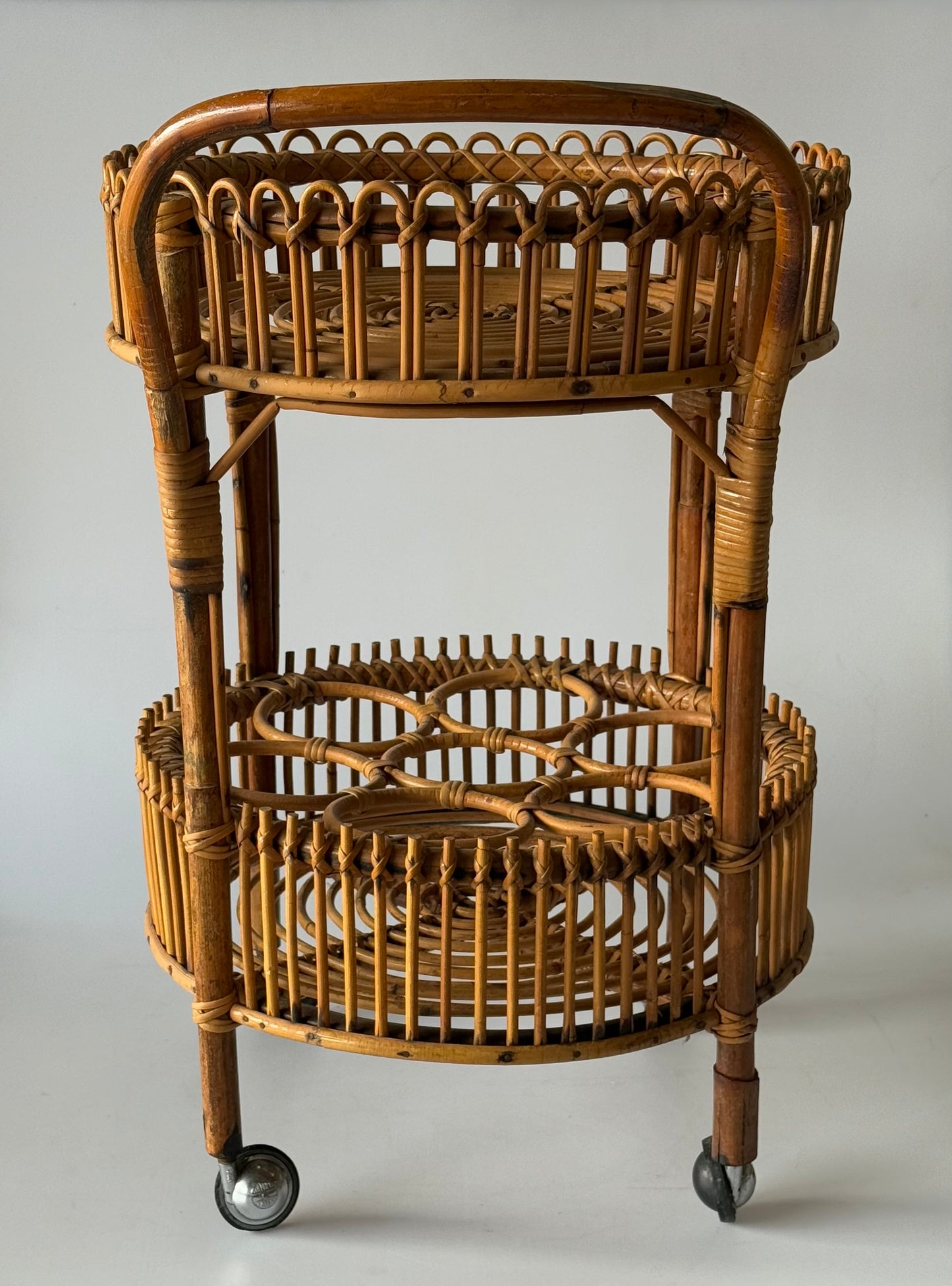 Italian 1960’s Bamboo Bar Trolley by Bonacina