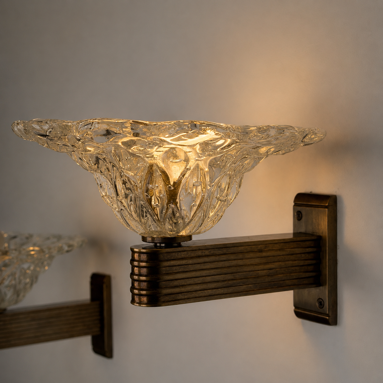 Pair of Murano Bullicante Wall Lights by Barovier & Toso