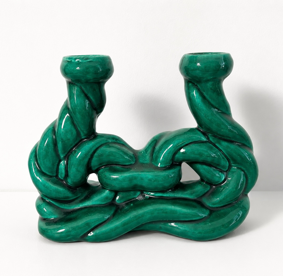 French Ceramic Candle Holder - Two Available