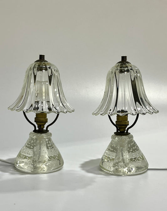 Pair of Vintage Murano Barovier Table Lamps