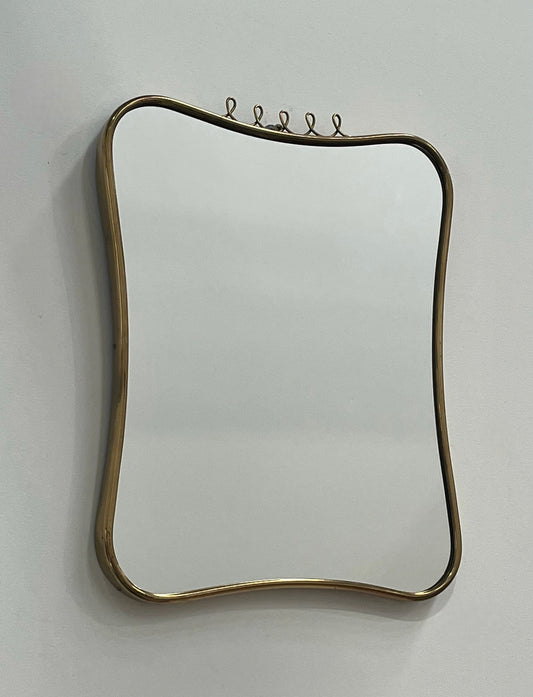 Vintage Italian Brass Ponti Style Mirror
