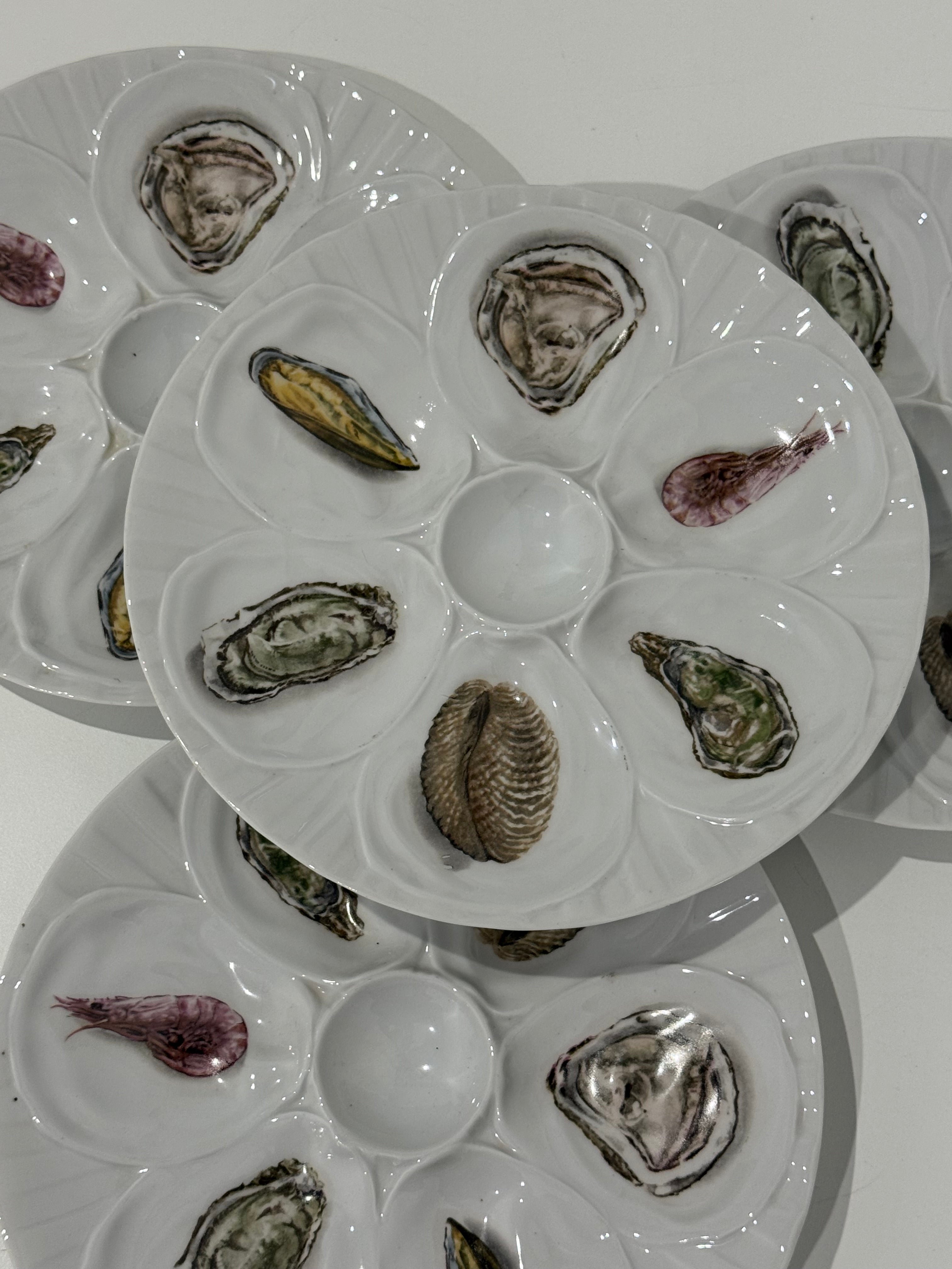 Vintage French Oyster Plate by Hirondelle - 2 Available