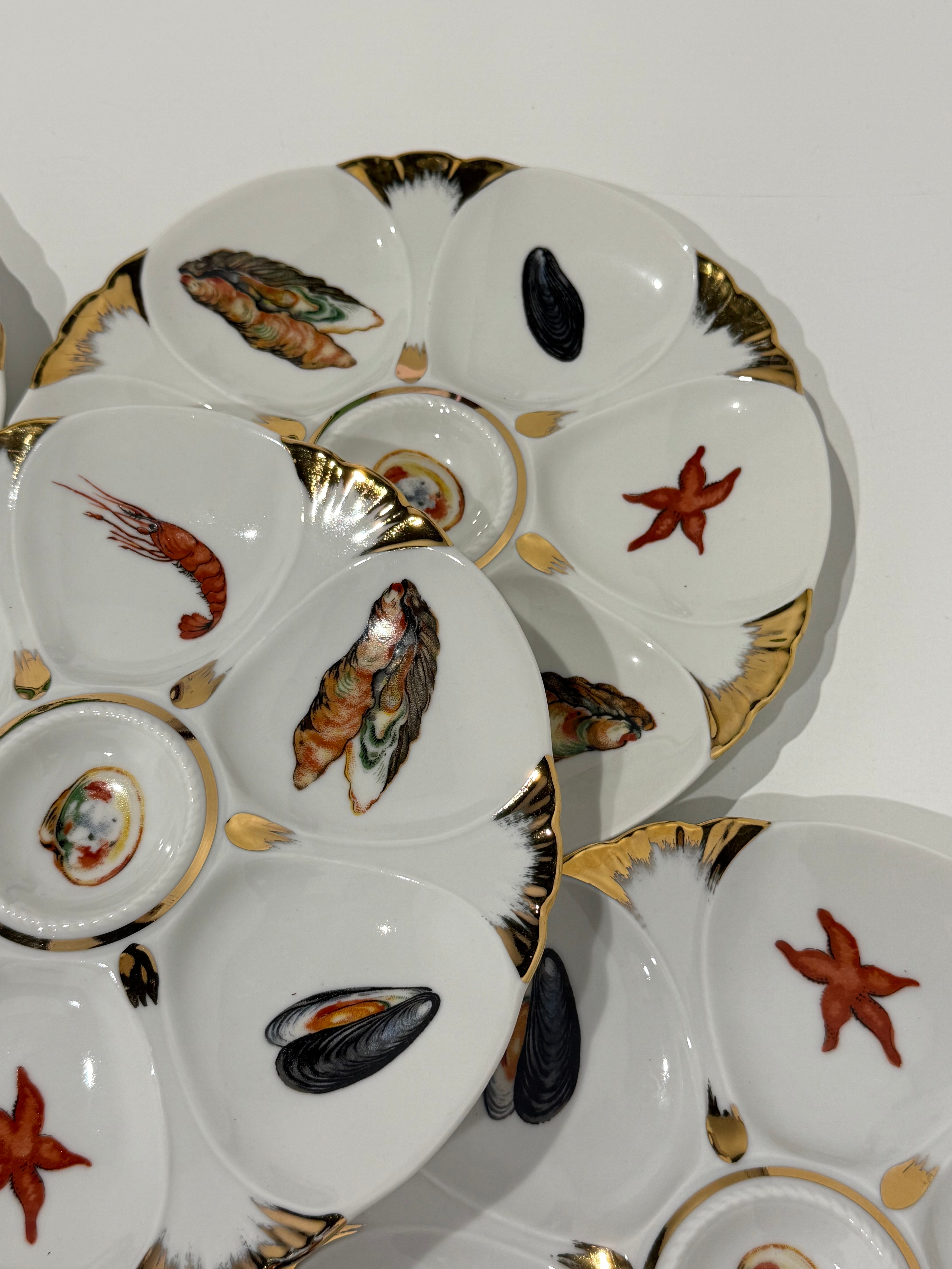 Vintage French Oyster Plate by Limoges - 3 Available