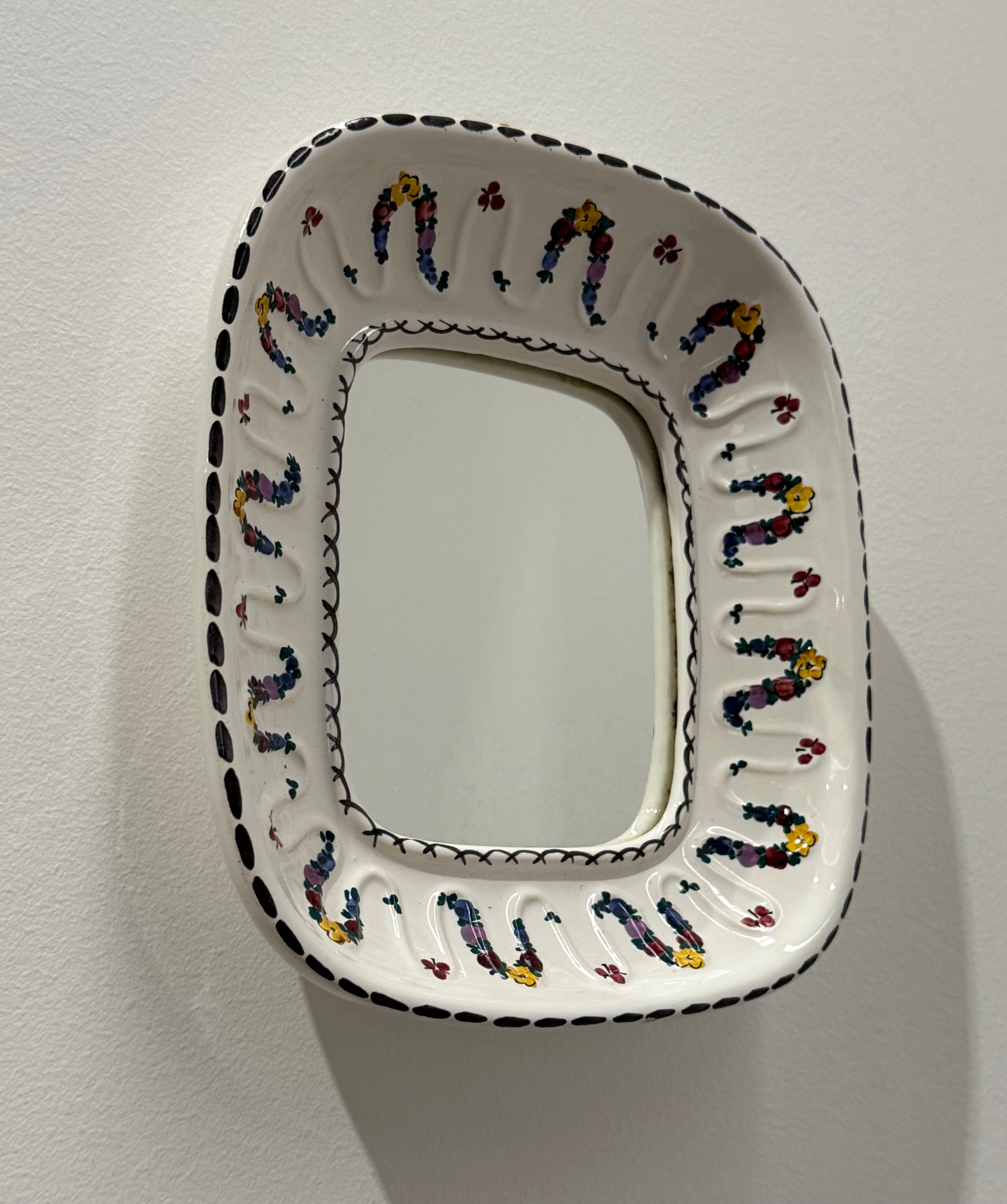 Vintage Ceramic Mirror