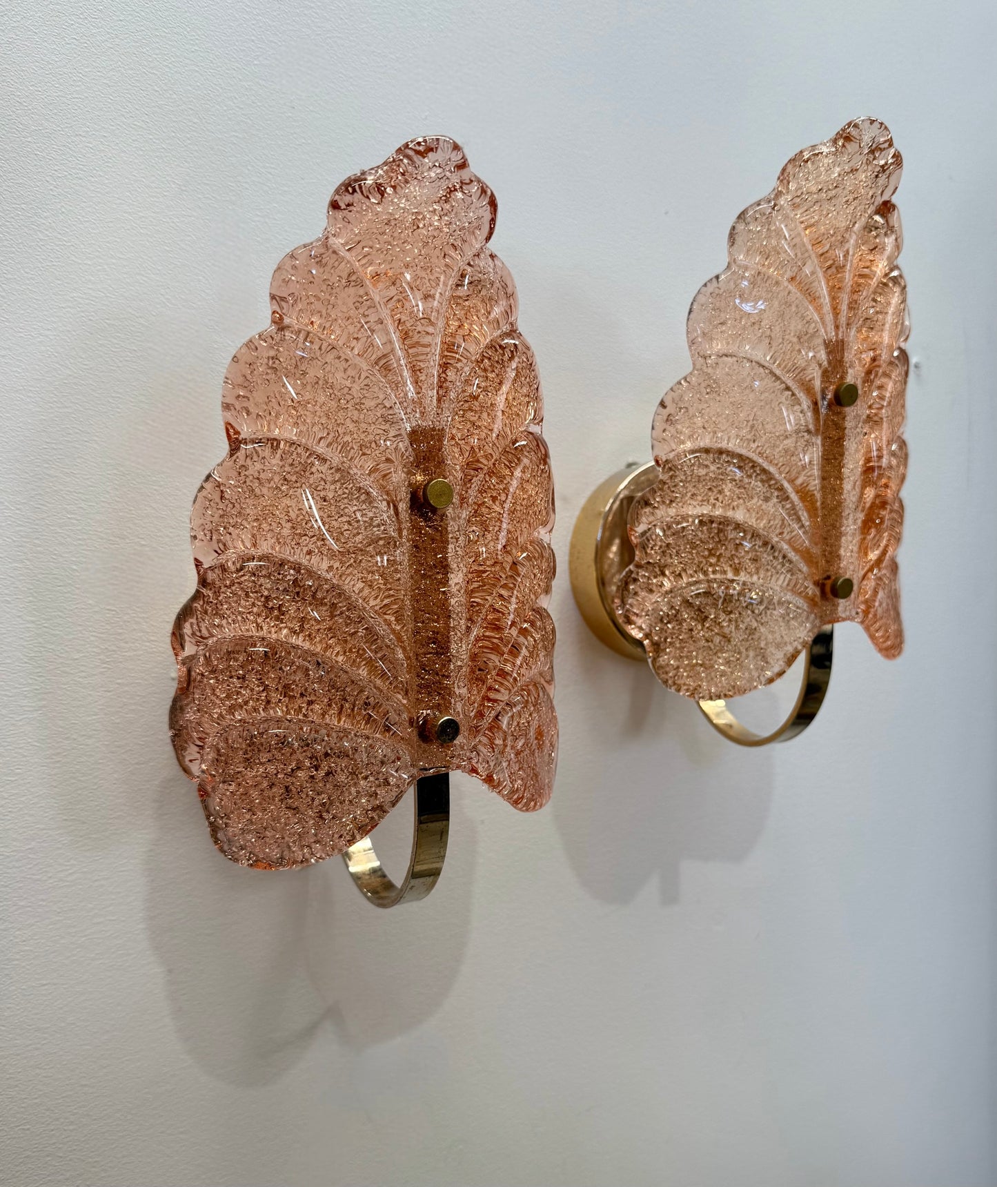 Pair of Foglia Murano Wall Lights