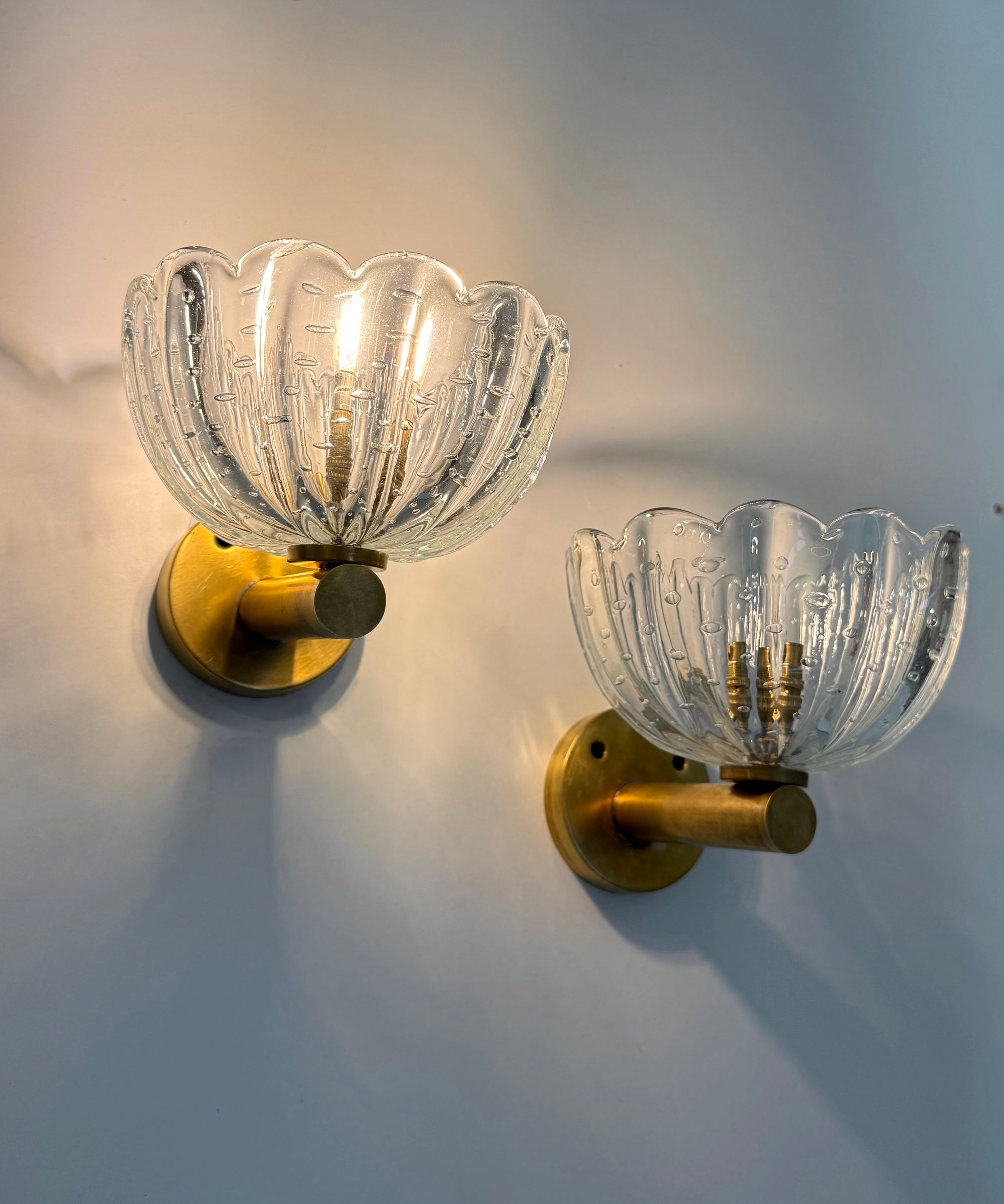 Pair of Murano Bullicante Wall Lights by Barovier