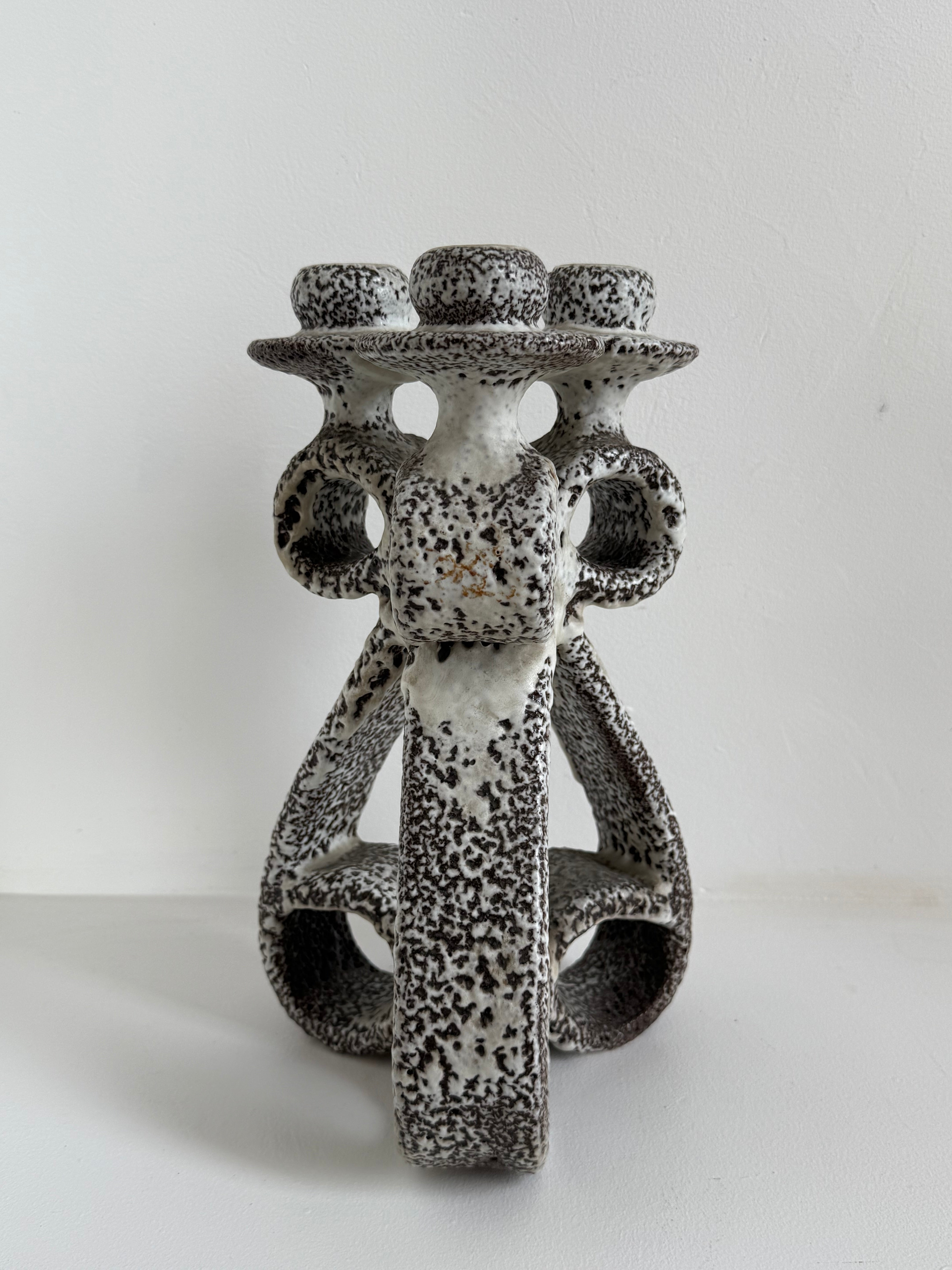 French Ceramic Candle Holder by Marius Giuge