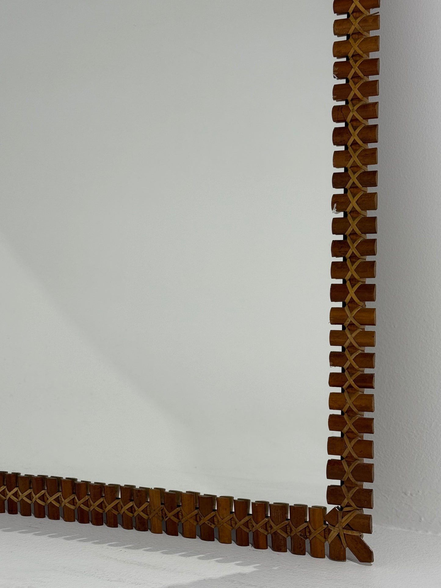 Full Length Italian Bamboo Mirror by Bonacina