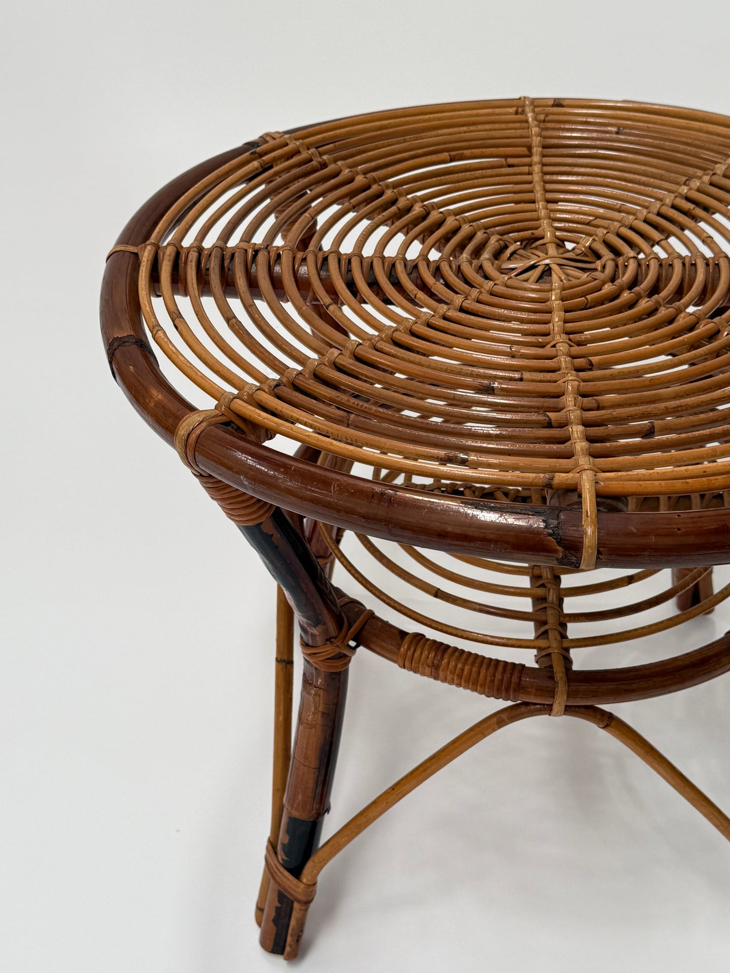 Italian Bamboo Coffee Table by Tito Agnoli