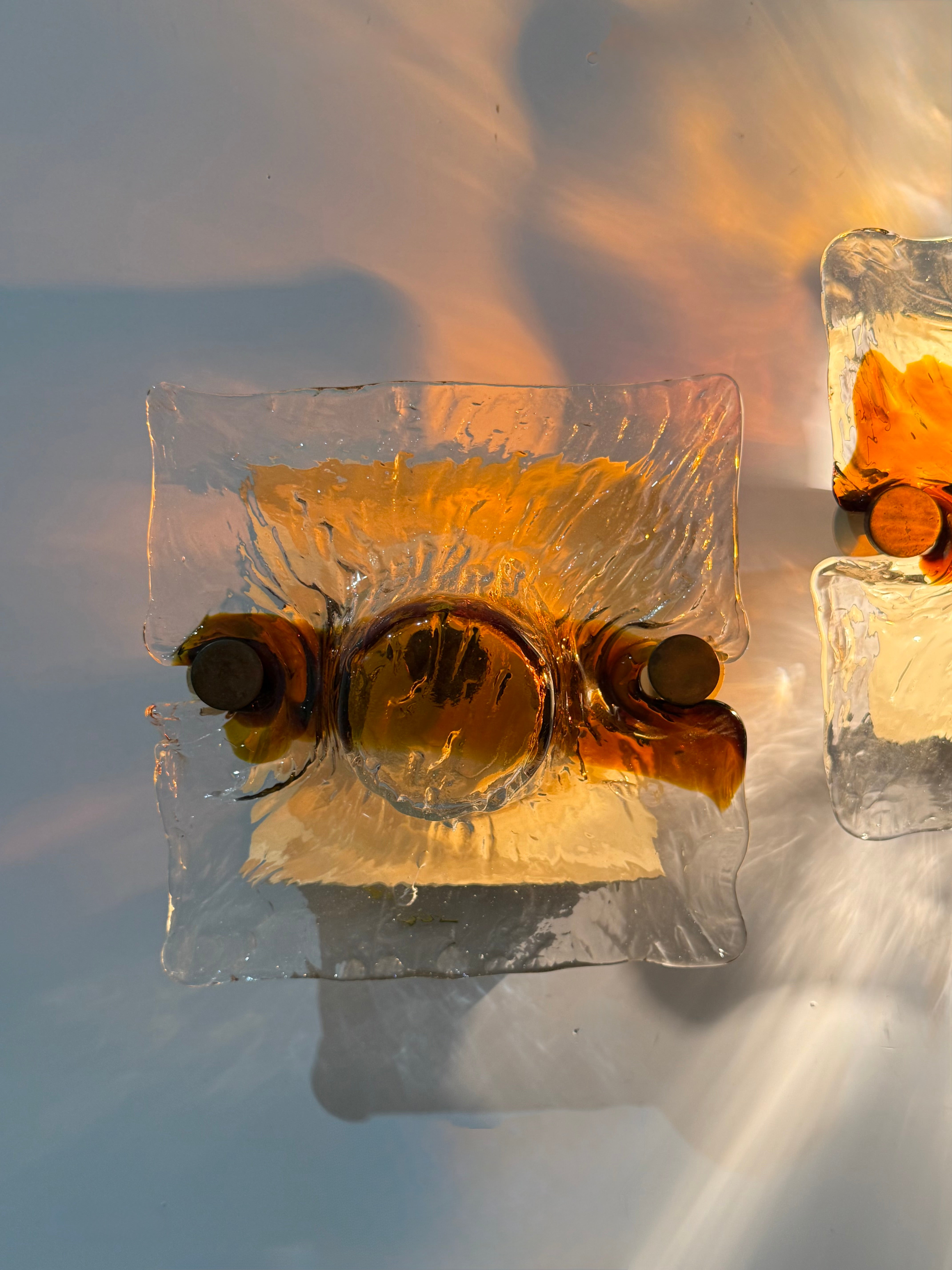 Pair of Murano Wall Lights by Toni Zuccheri for Venini