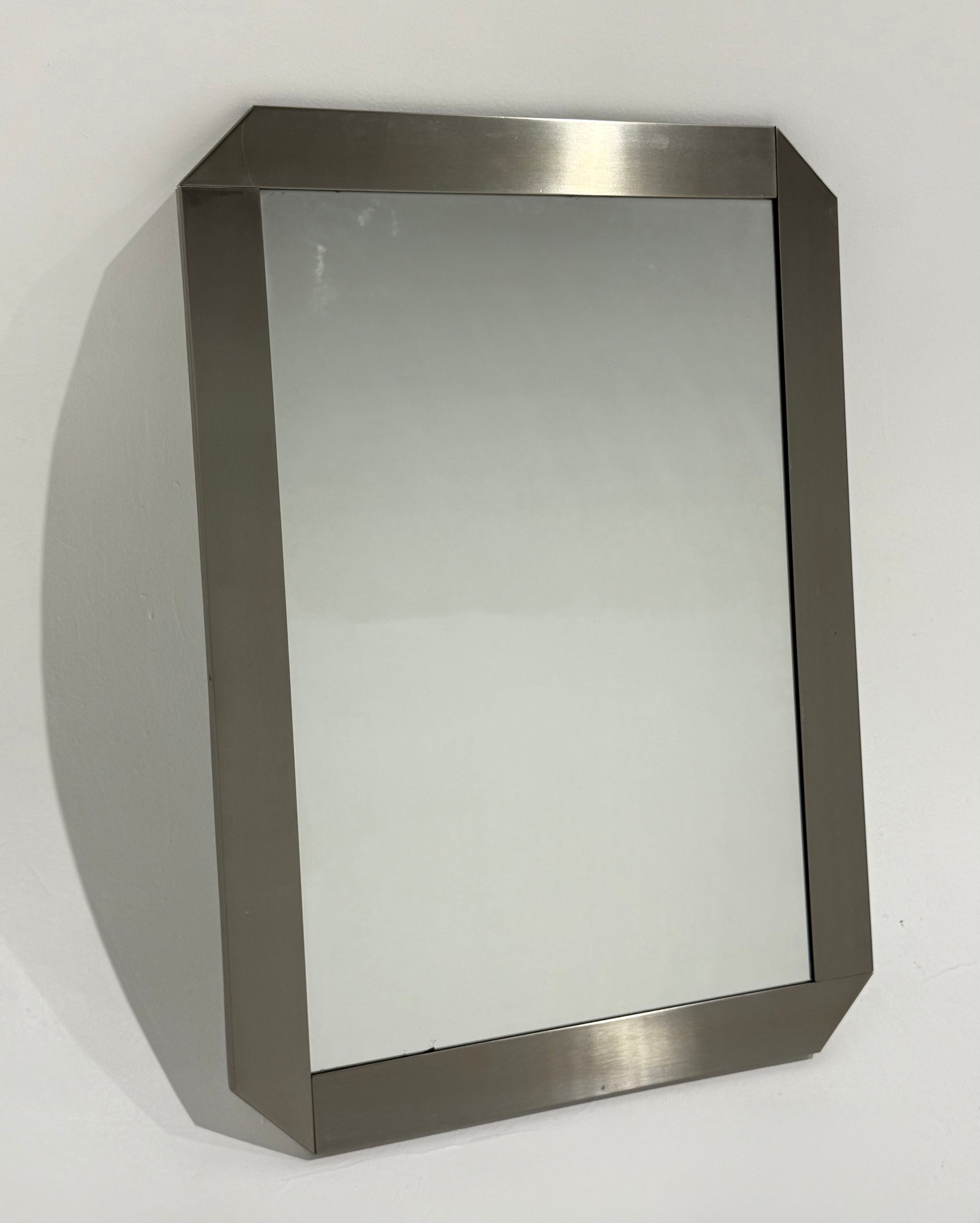 Italian Stainless Steel Mirror by Valenti, 1970s