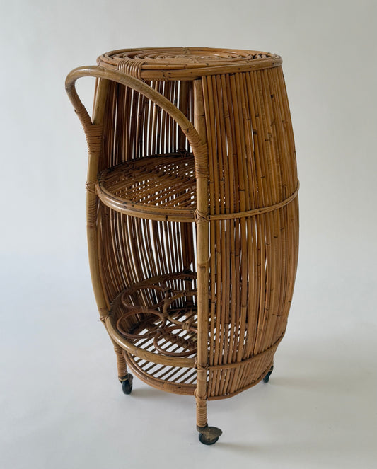 Italian 1960’s Bamboo Bar Trolley by Bonacina