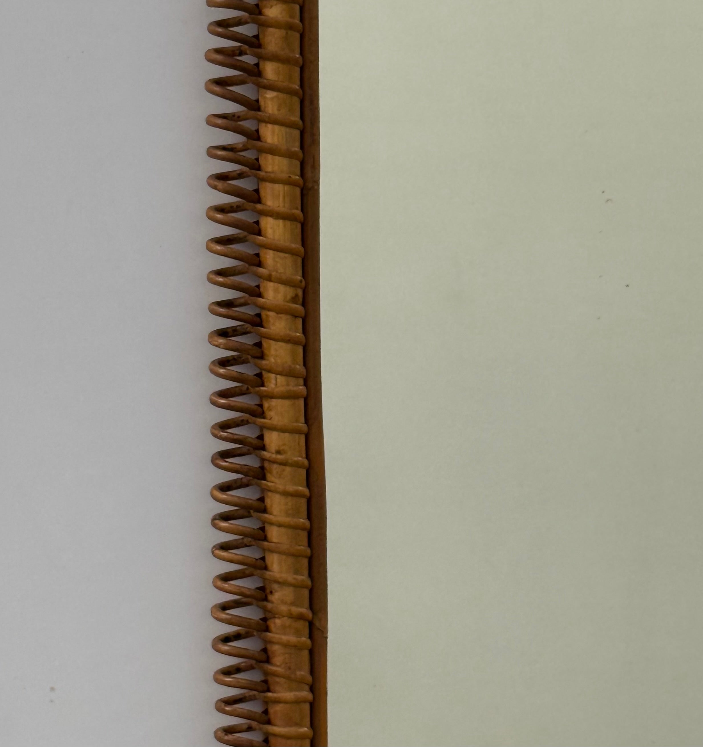 Large Italian Bamboo Mirror by Franco Albini