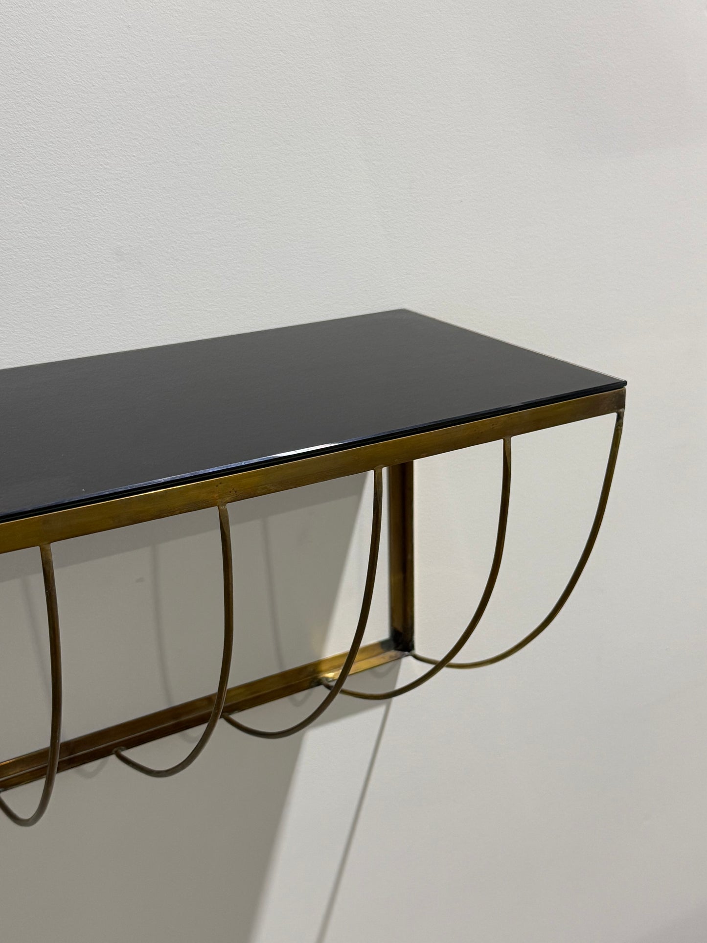 Italian Brass and Glass Console - Two Available