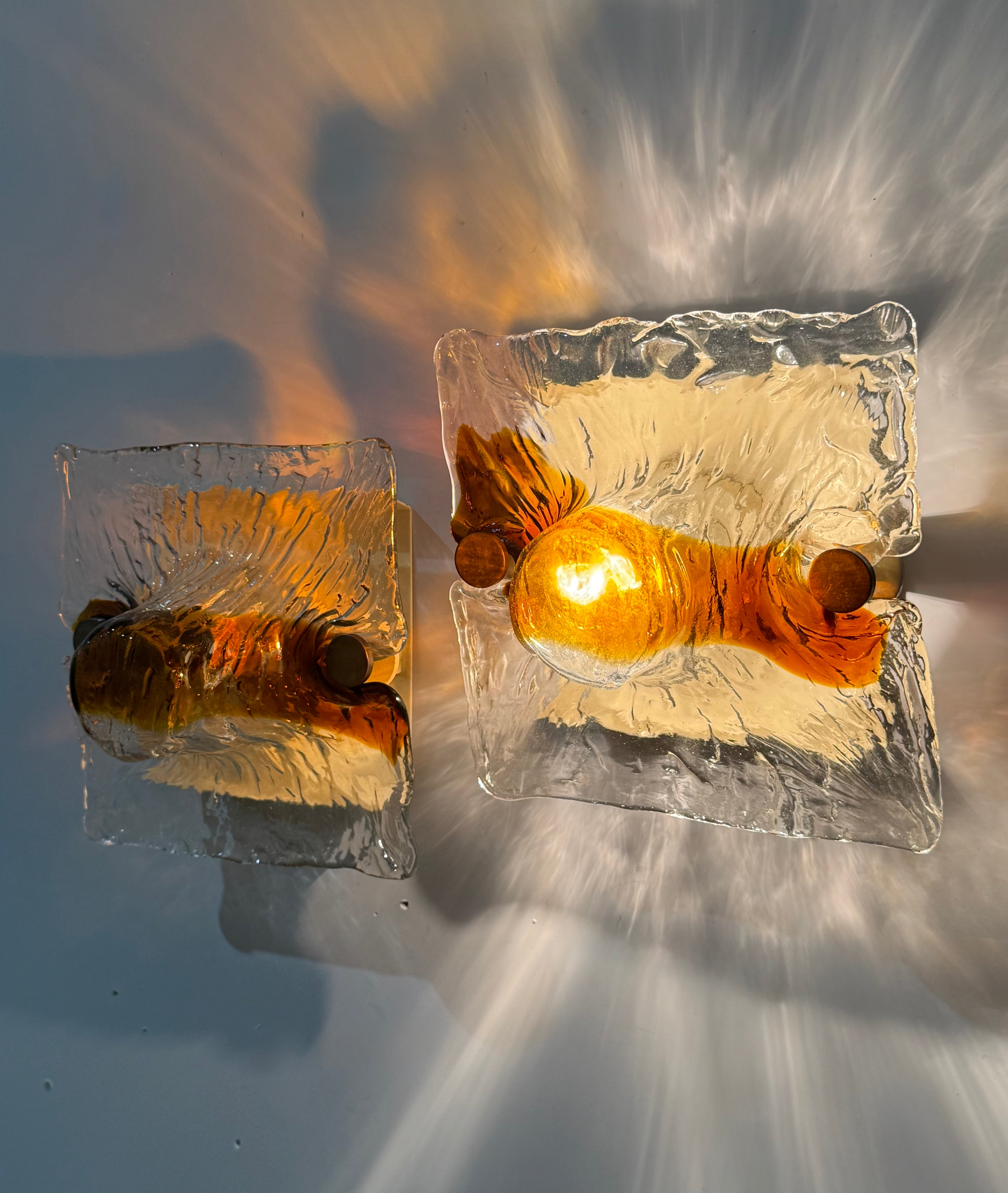 Pair of Murano Wall Lights by Toni Zuccheri for Venini