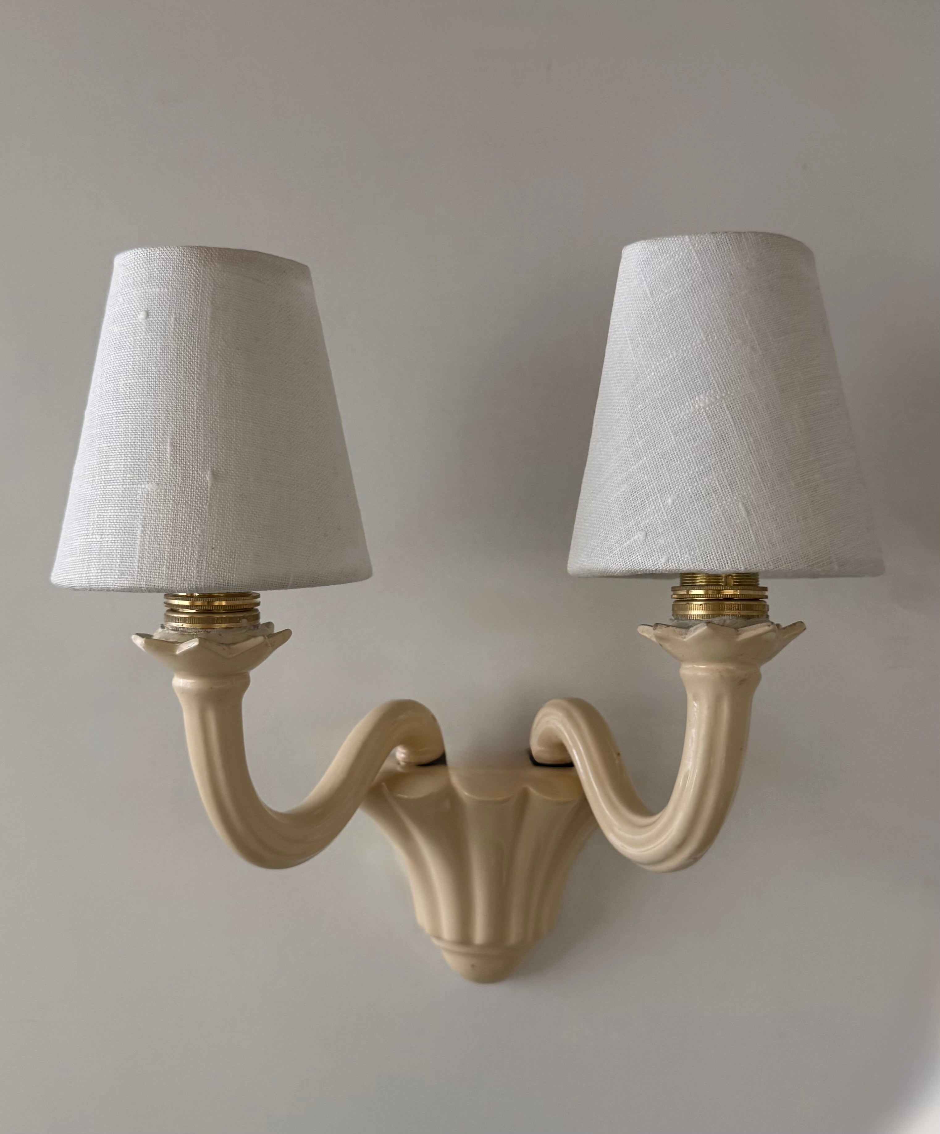 Pair of 1950’s French Ceramic Wall Lights