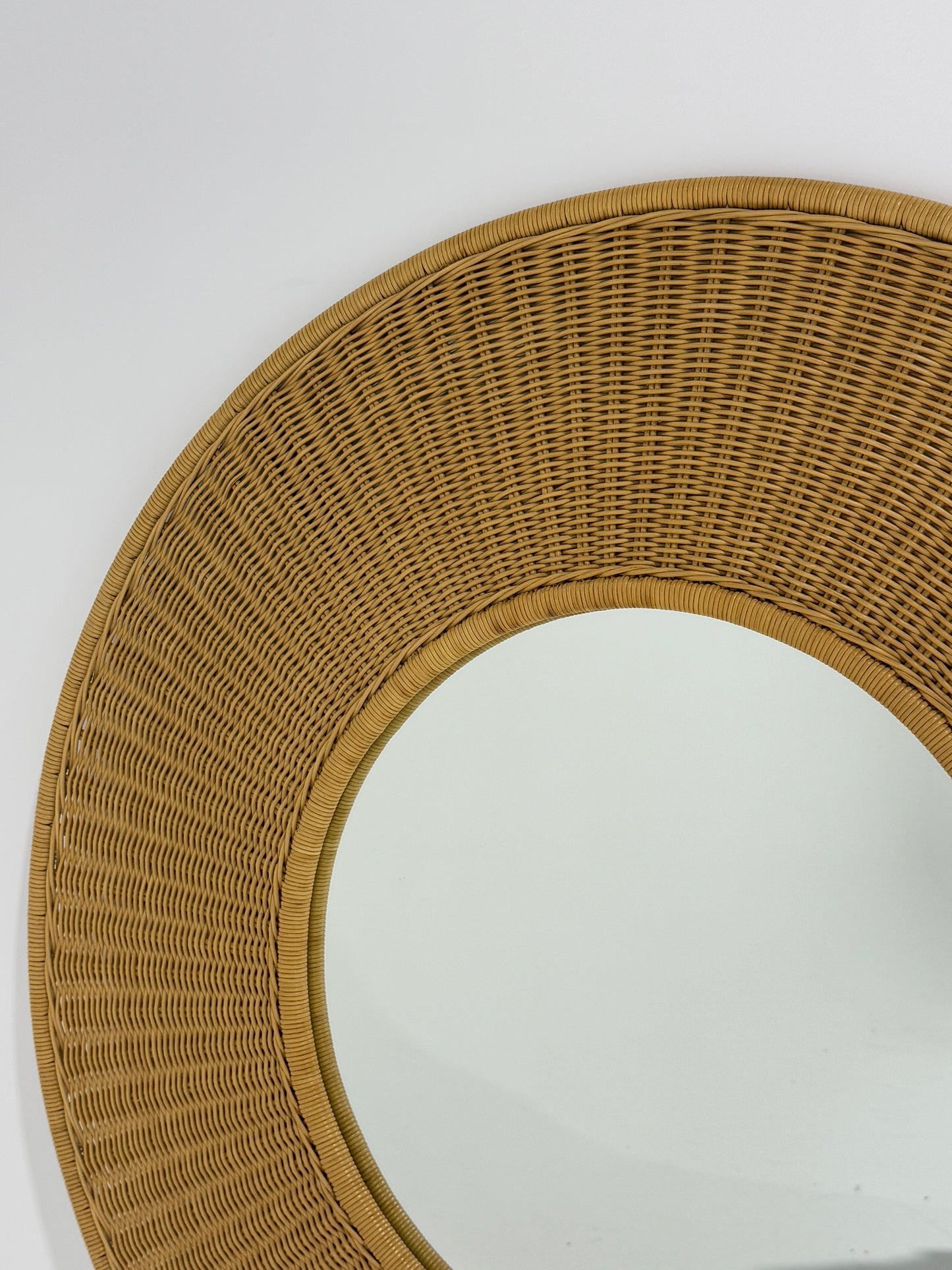 Vintage French Wicker Mirror, 1970’s