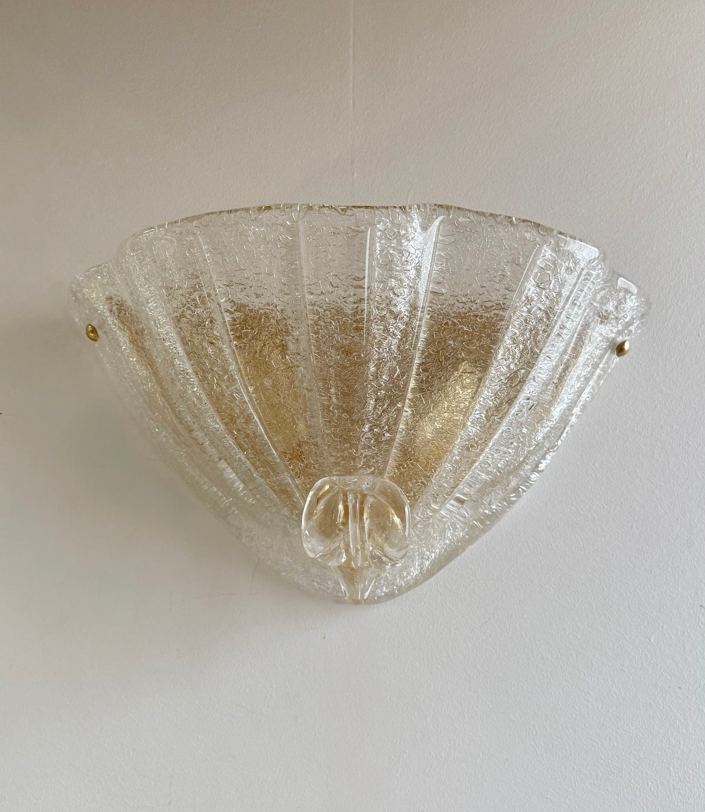 Pair of Murano Glass Shell Wall Lights